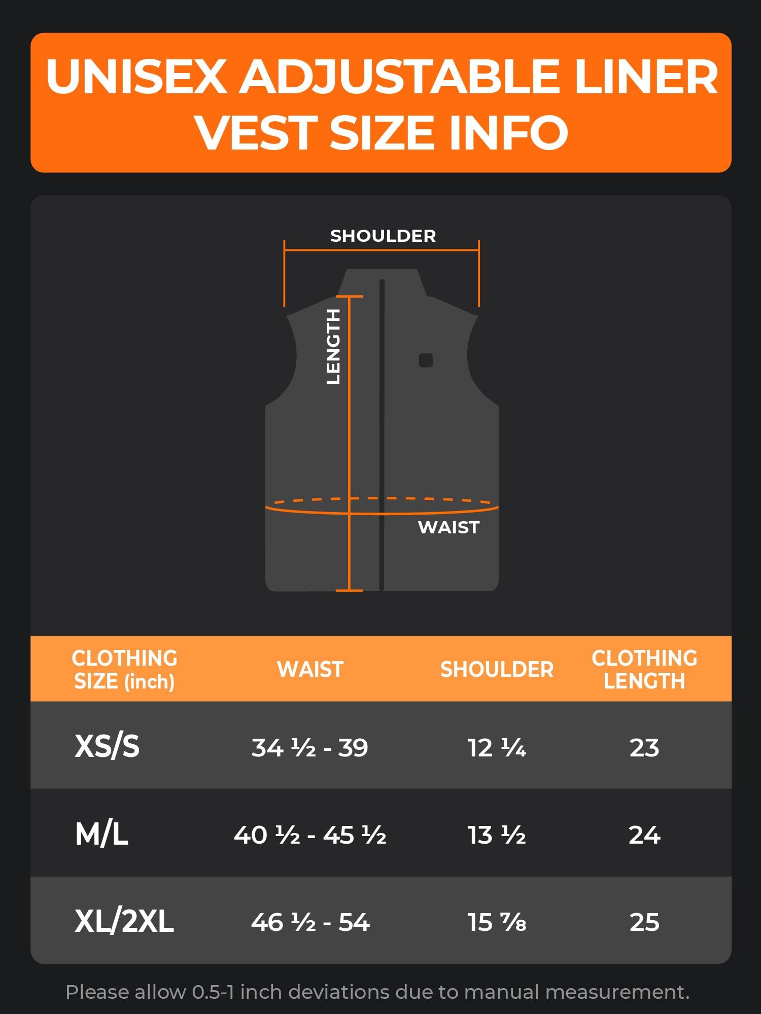 ORORO Adjustable Heated Vest Liner for Men Women, Lightweight Electric Heated Liner Vest with Battery - Image 7