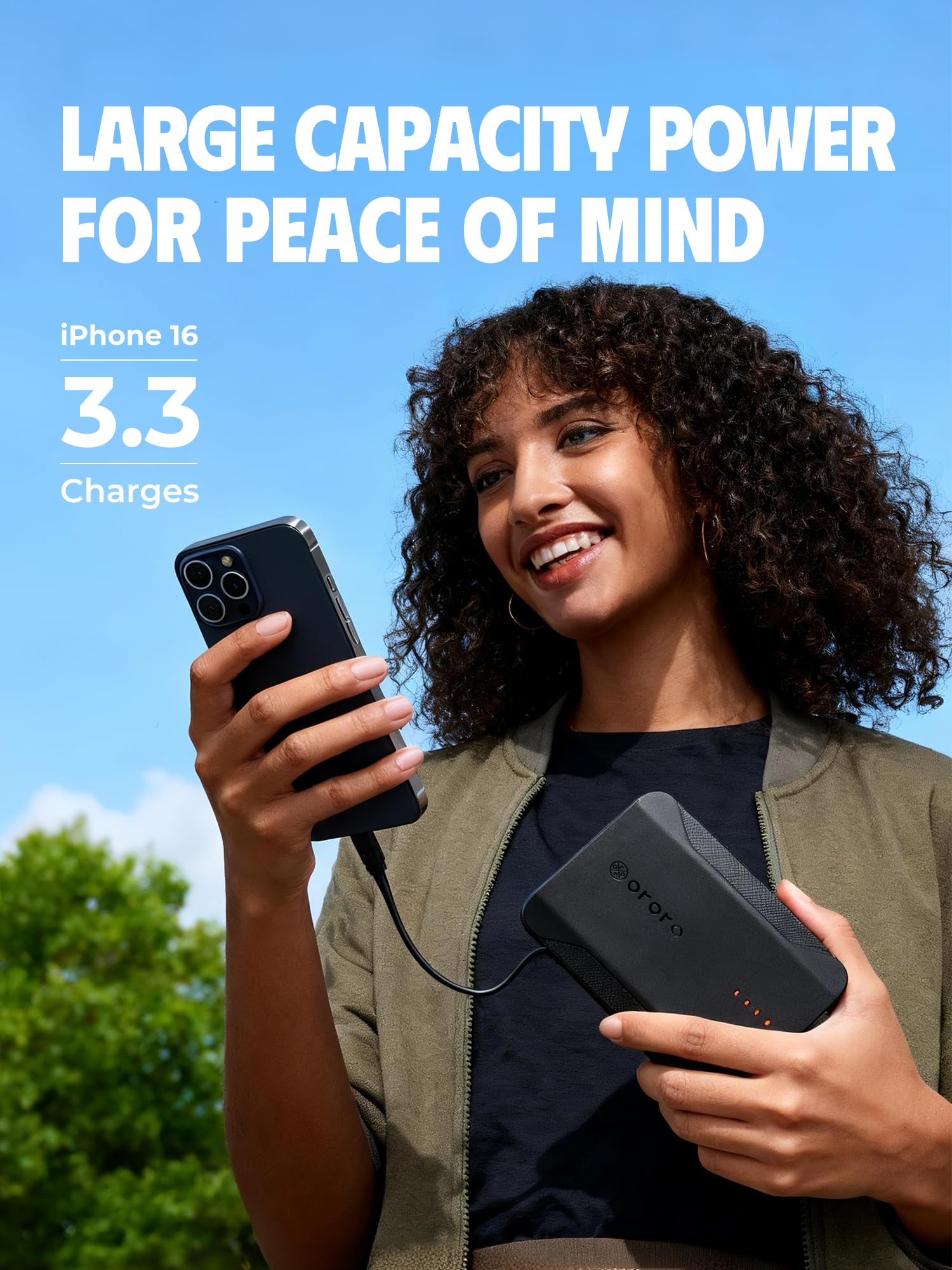 ORORO [All-New] USB-C 30W Fast Charging Battery with Built-in Cable, Large Capacity Battery for Heated Vests, Heated Jackets and Heated Hoodies - Image 3
