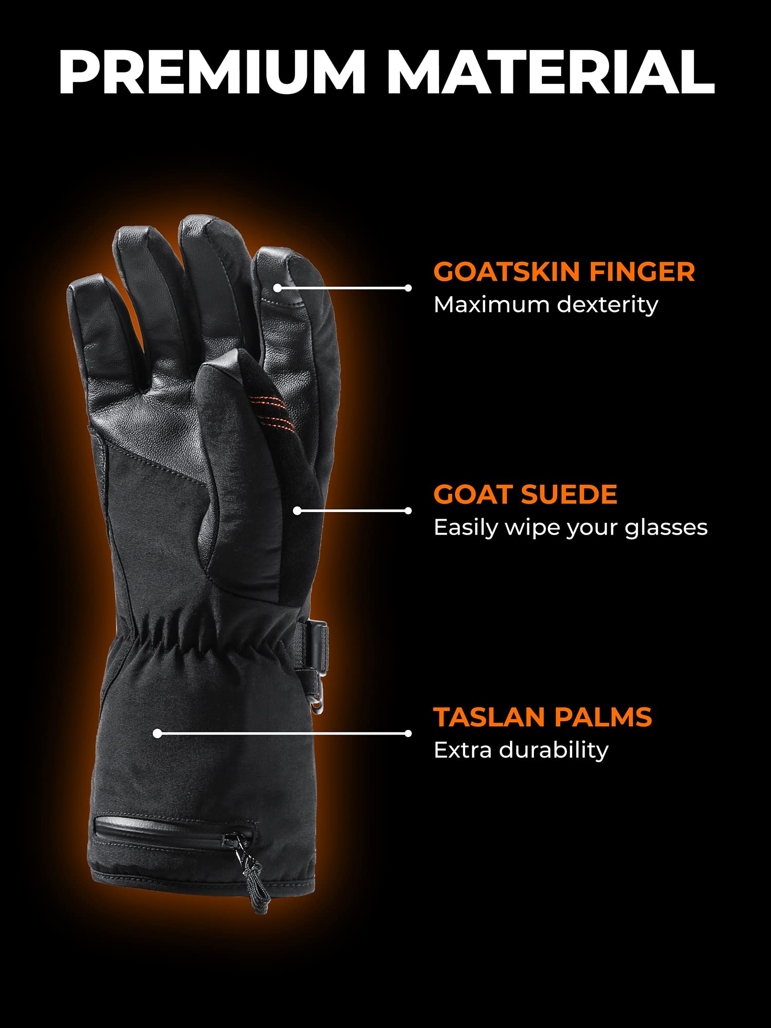 ORORO Heated Gloves for Men and Women, Electric Gloves for Hiking, Skiing, Motorcycle with Battery - Image 4