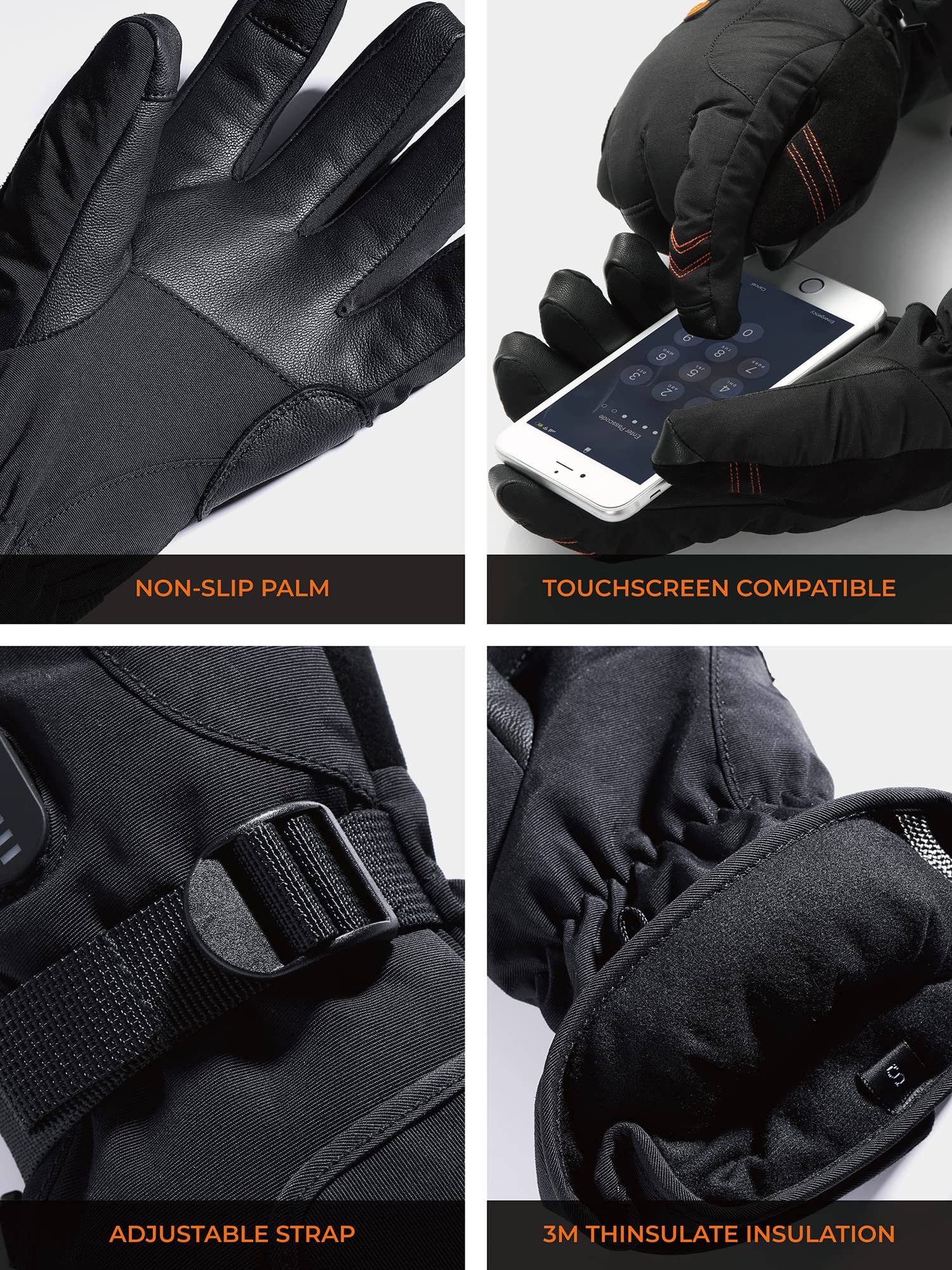 ORORO Heated Gloves for Men and Women, Electric Gloves for Hiking, Skiing, Motorcycle with Battery - Image 5