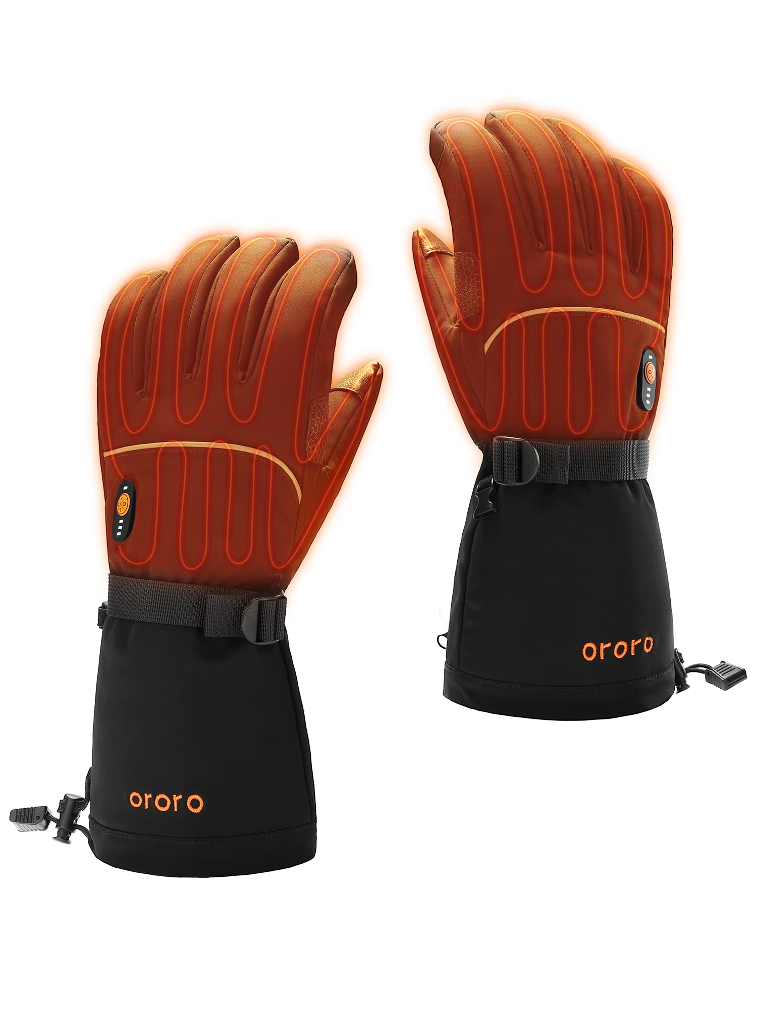 ORORO Heated Gloves for Women and Men, Rechargeable Heated Motorcycle Ski Gloves with Battery