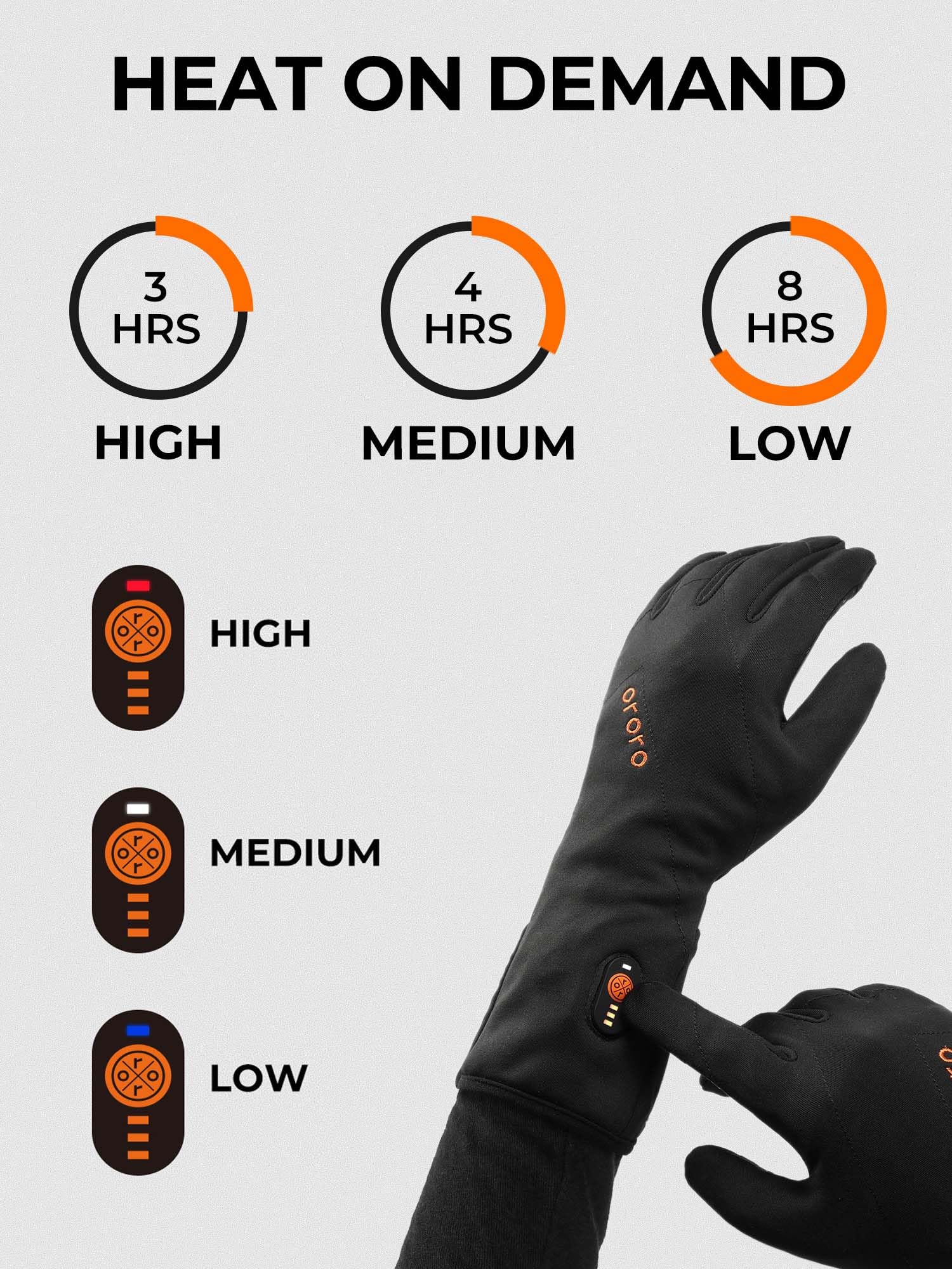 ORORO Heated Gloves Liner for Men and Women, Lightweight Heated Liner Gloves with Battery for Skiing - Image 2