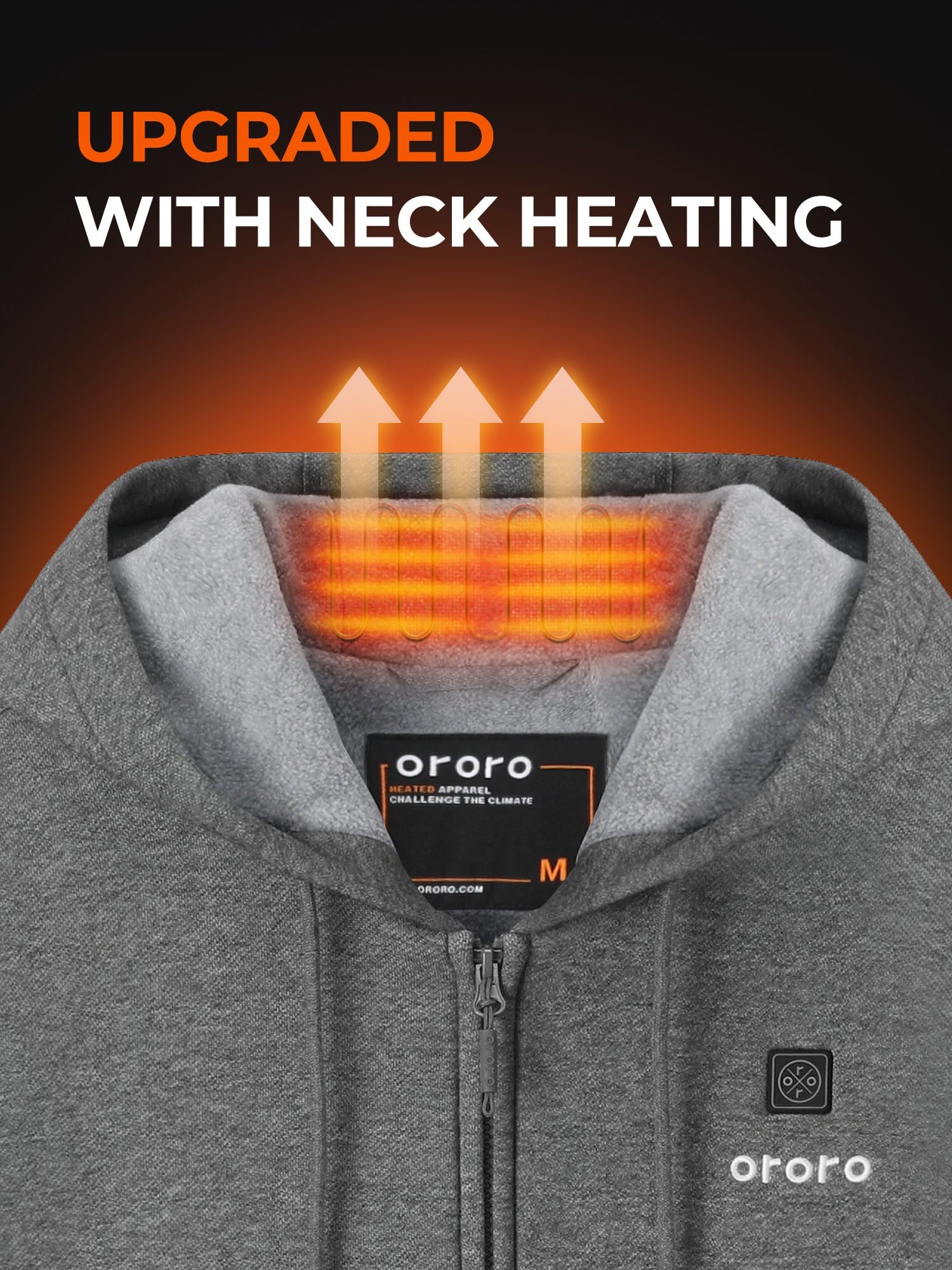 ORORO Heated Hoodie with Rechargeable Battery, Fleece Full-Zip Heating Sweatshirt Hoodie - Image 4