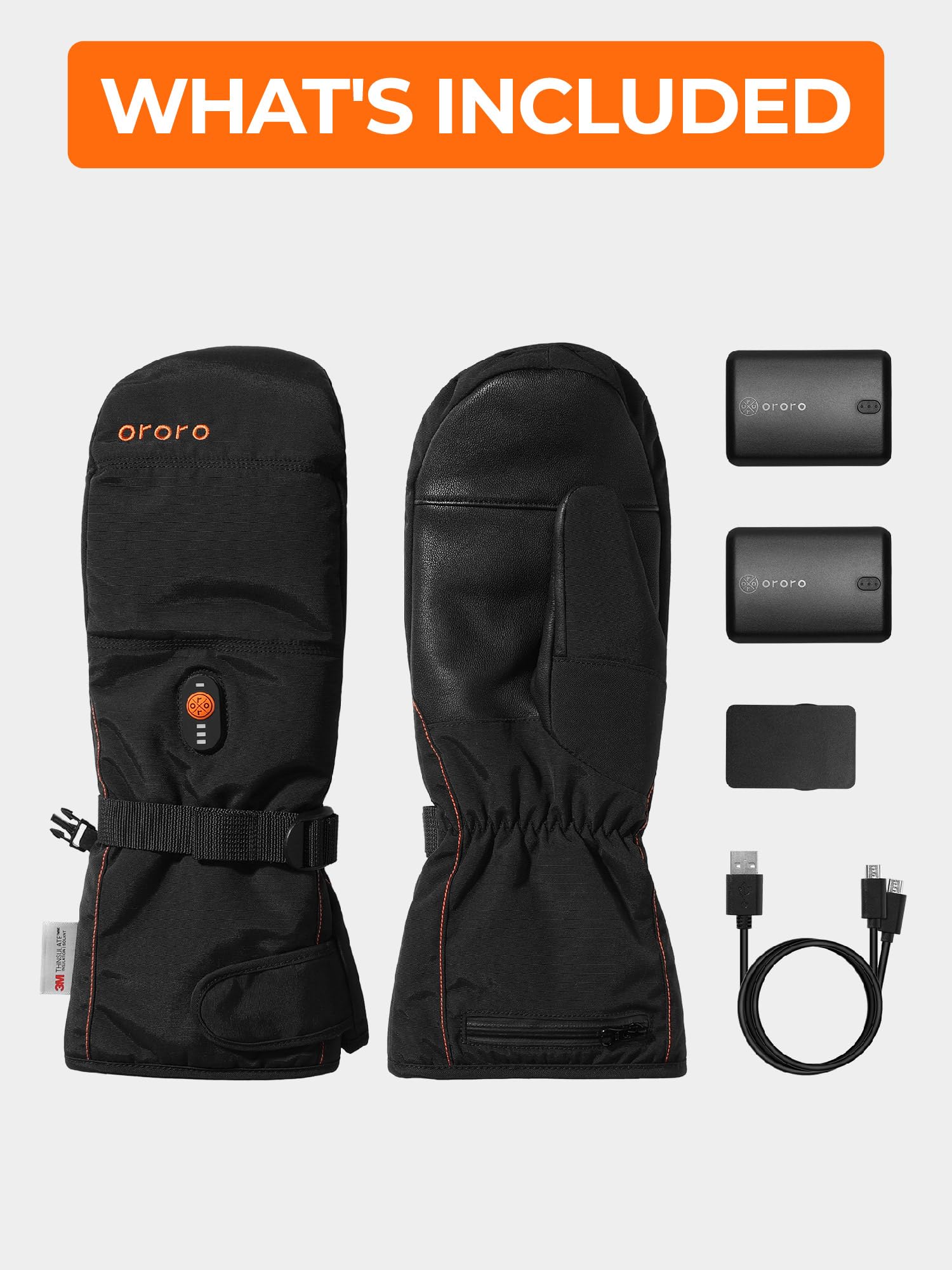 ORORO Heated Mittens for Women and Men, Rechargeable Heated Gloves for Skiing Arthritic Hands (Charger Not Included) - Image 6
