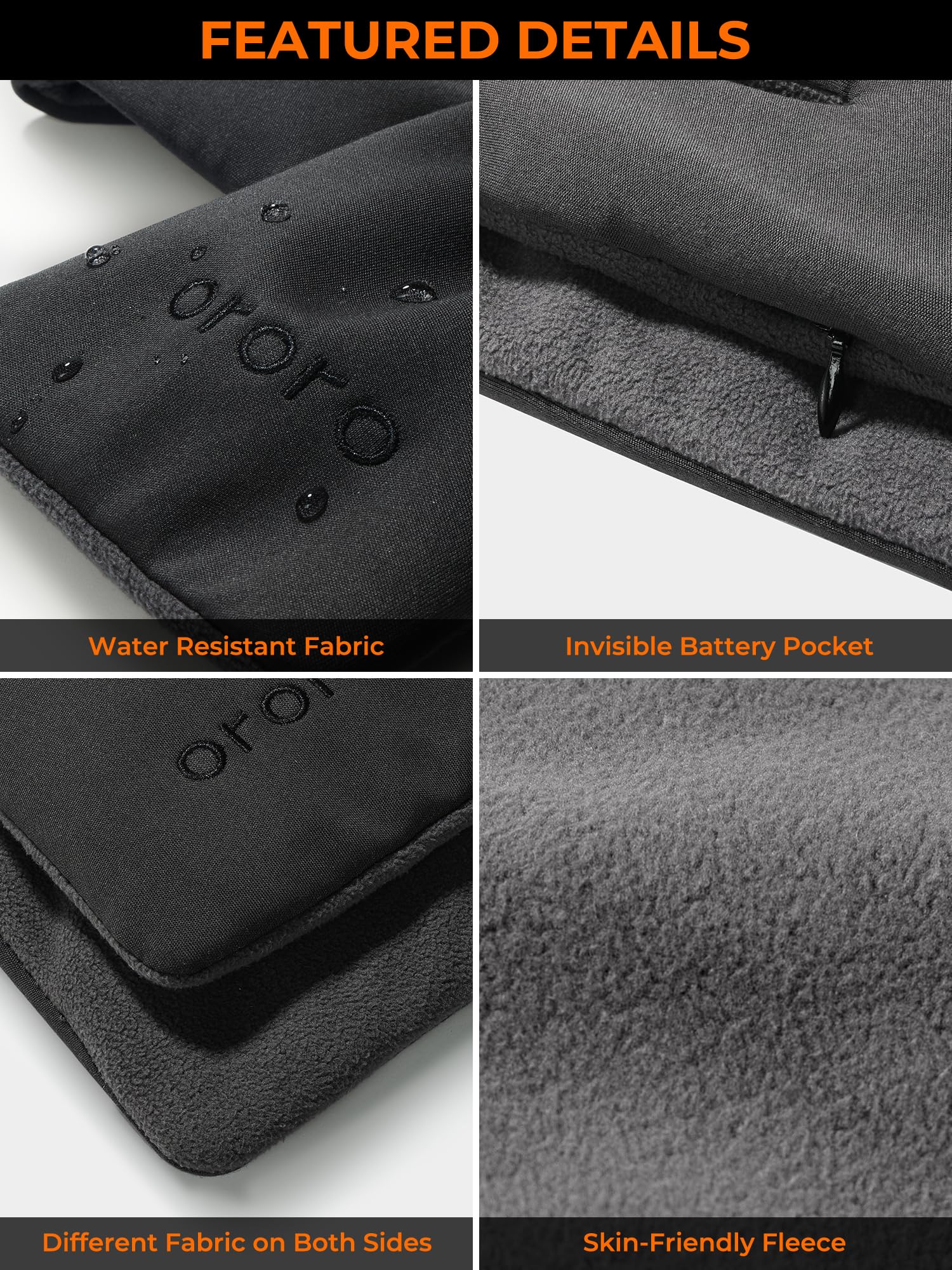 ORORO Heated Scarf, Up to 12 Hours of Warmth, Heated Neck Warmer with Rechargeable Battery - Image 6