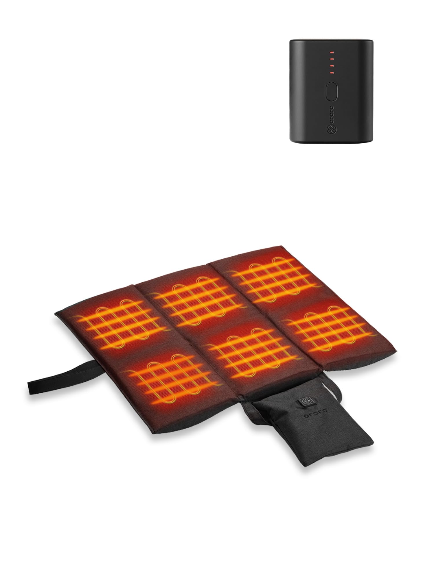 ORORO Heated Seat Cushion with Battery Pack, Foldable USB Heated Seat Cover Pads for Office Chair, Stadium, Camping