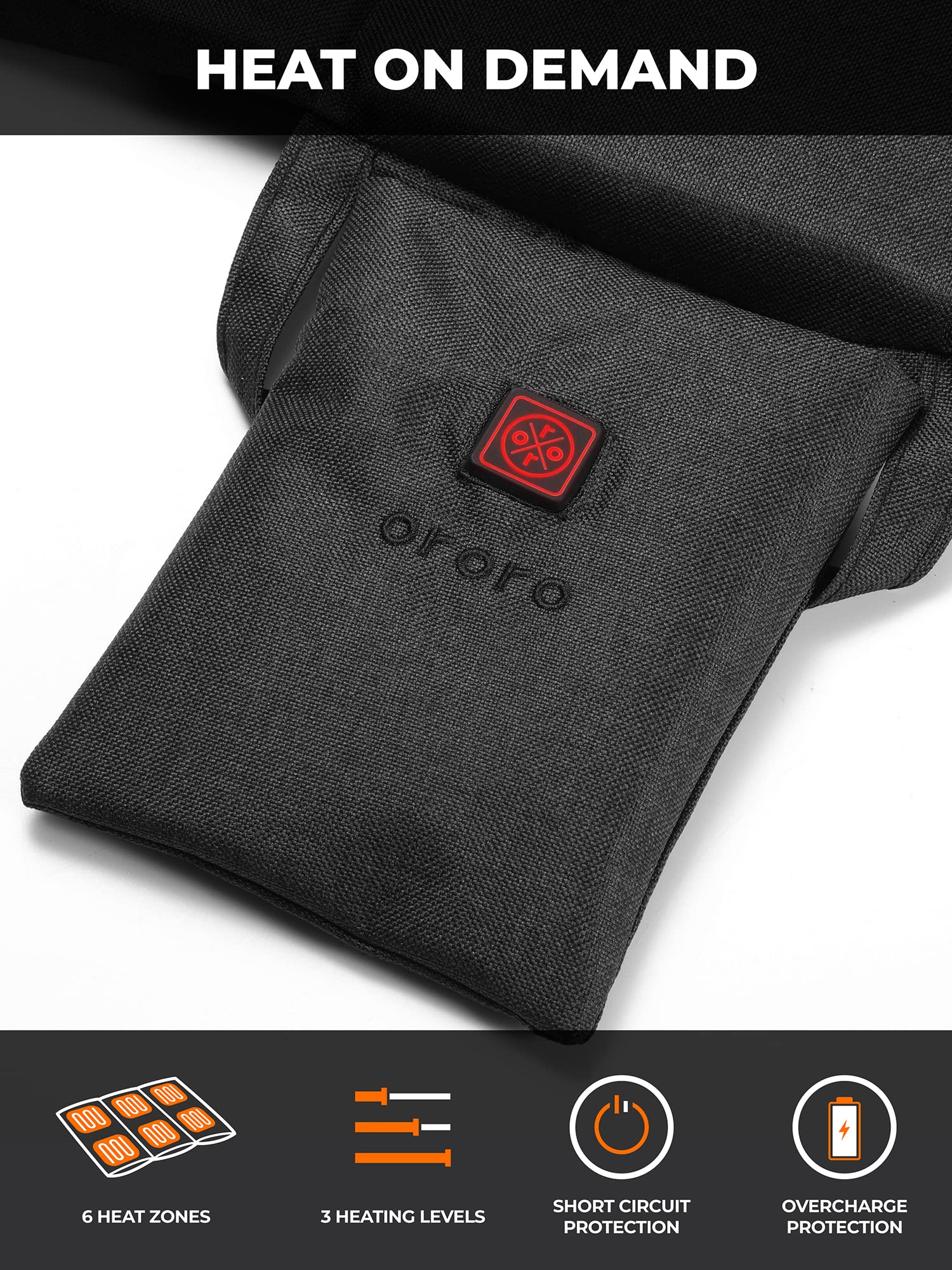 ORORO Heated Seat Cushion with Battery Pack, Foldable USB Heated Seat Cover Pads for Office Chair, Stadium, Camping - Image 2