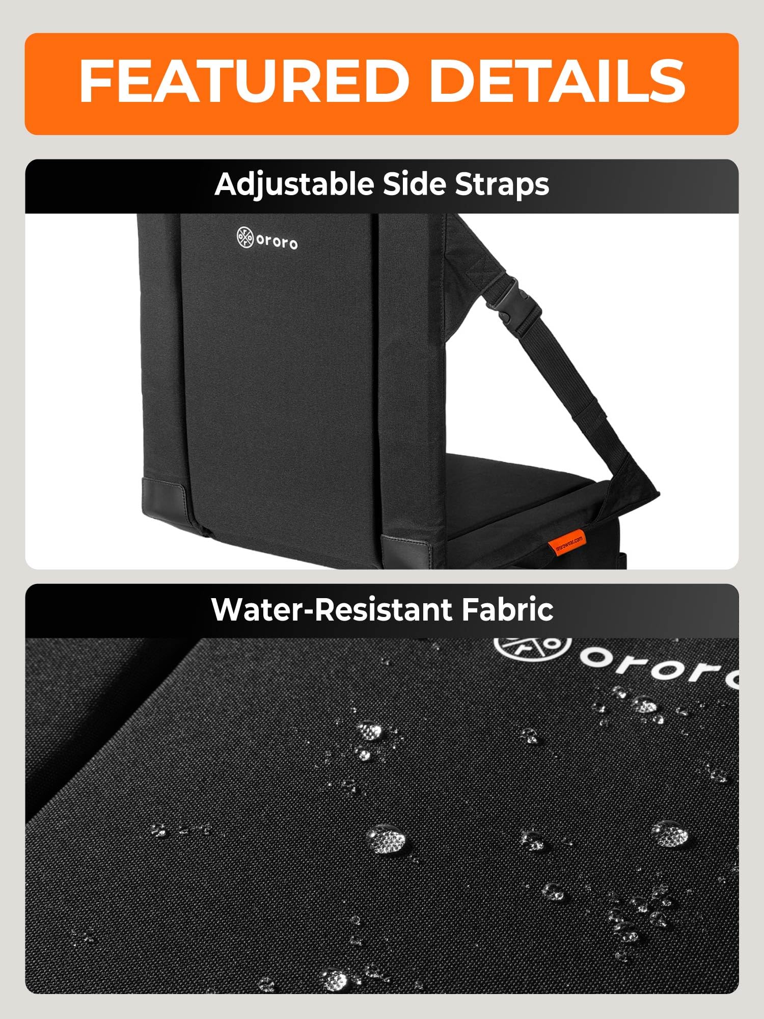 ORORO Heated Stadium Seat with Back Support, Portable Folding Stadium Seat for Bleachers Camping Concert (Battery Included) - Image 4