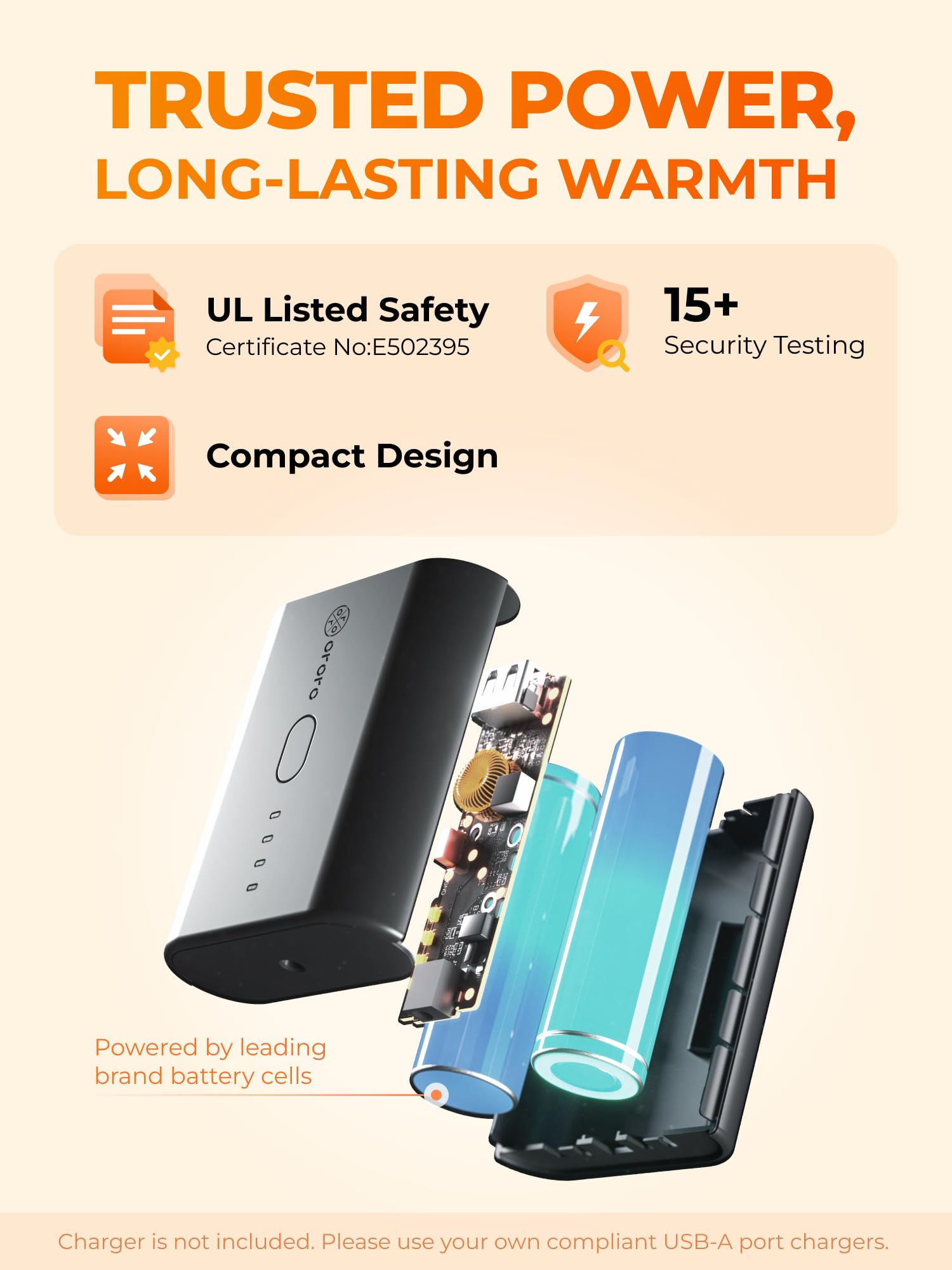 ORORO Kids' 4-Zone Heated Down Vest with USB-C Rechargeable Battery, Boys' Heating Vest - Image 3