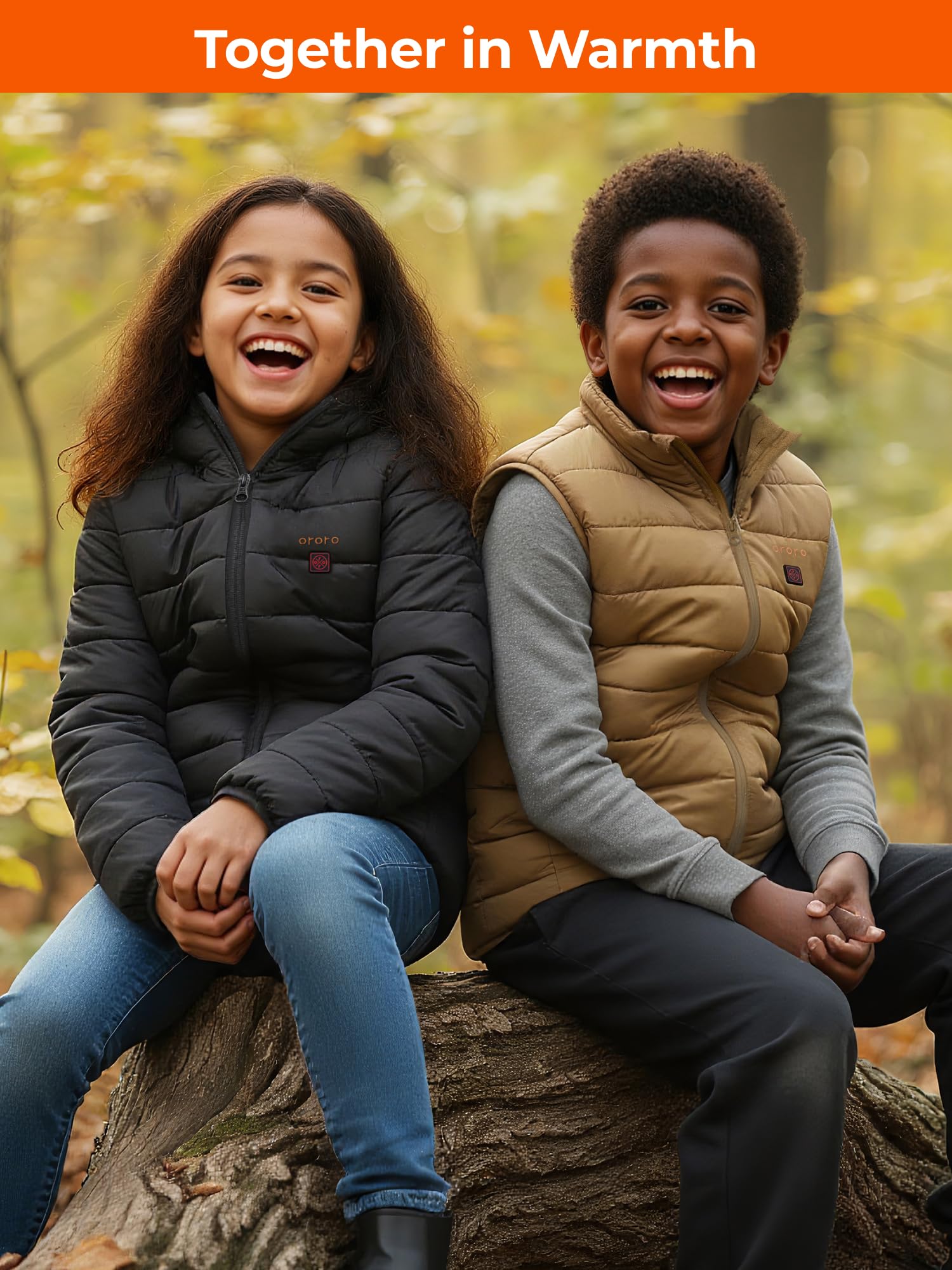 ORORO Kids' 4-Zone Lightweight Heated Vest with Rechargeable Battery, Boys' Puffer Heated Vest - Image 6