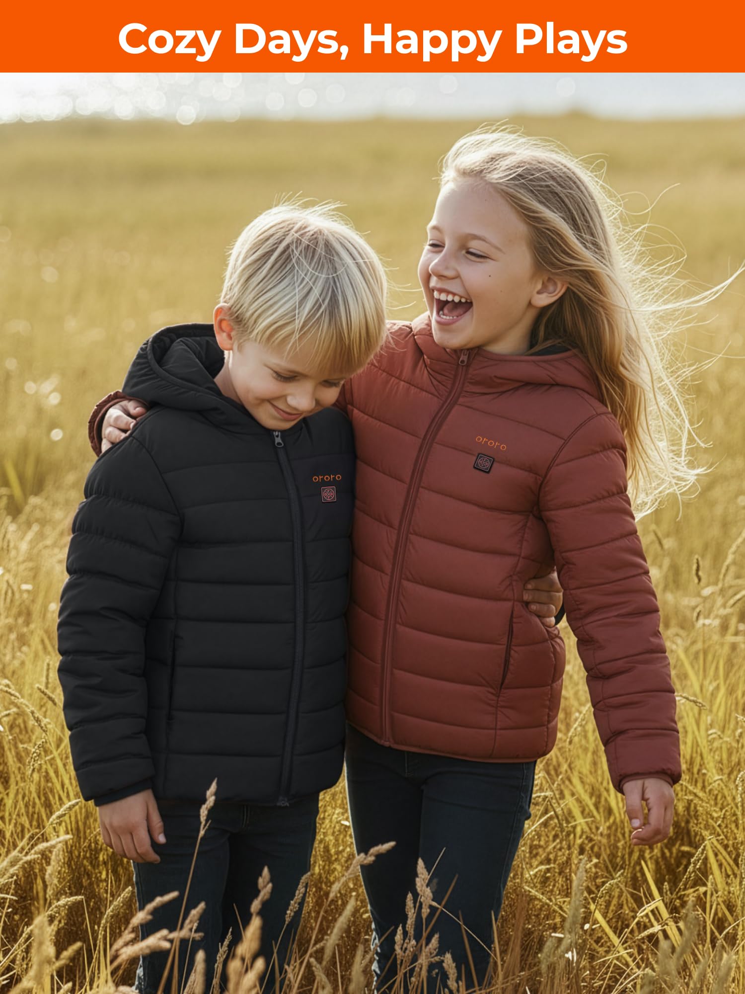 ORORO Kids' Heated Puffer Jacket with USB-C Rechargeable Battery, Girls Lightweight Heated Jacket - Image 6