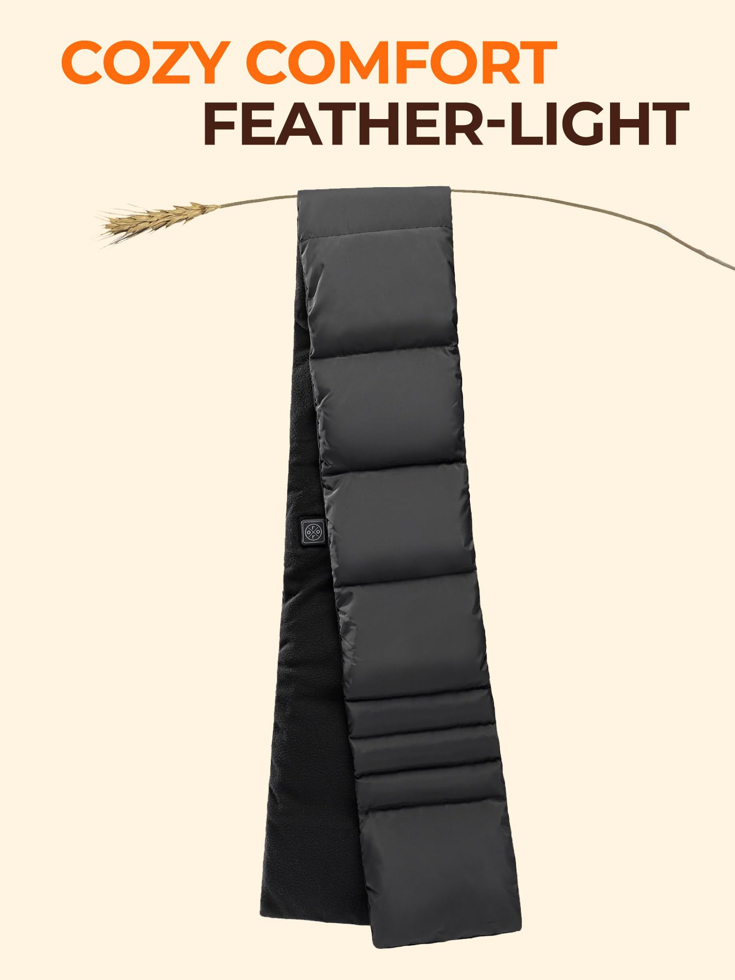 ORORO Long Heated Down Scarf, Up to 14 Hours of Warmth, Puffer Heated Scarf with USB-C Rechargeable Battery - Image 7
