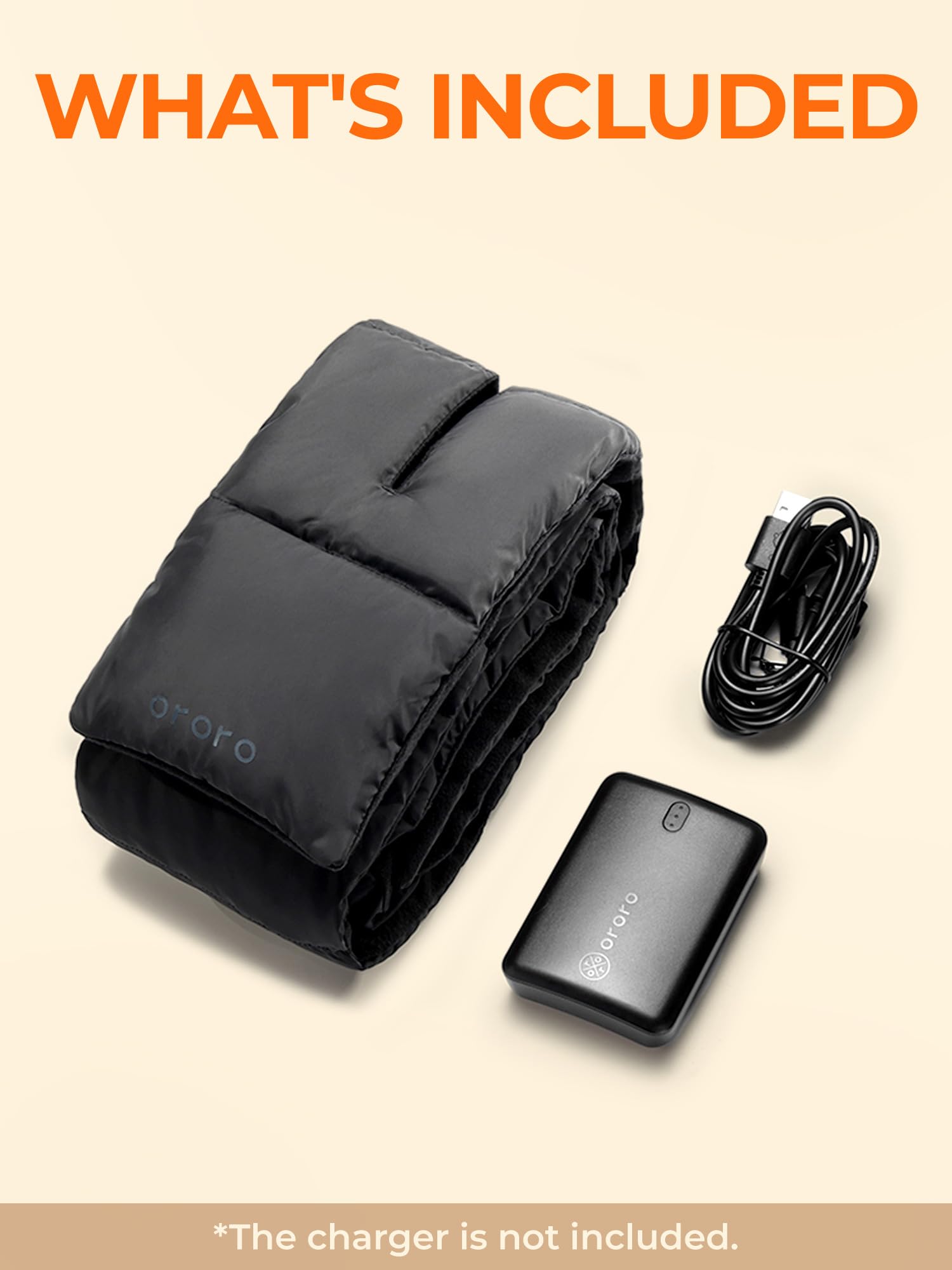 ORORO Long Heated Down Scarf, Up to 14 Hours of Warmth, Puffer Heated Scarf with USB-C Rechargeable Battery - Image 8
