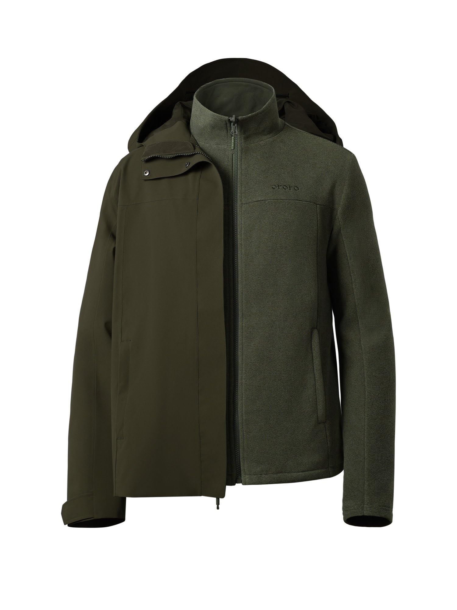 ORORO Men's 3-in-1 Heated Jacket with Waterproof Shell and Heated Fleece Liner, Fleece Heated Jacket with Battery - Image 8