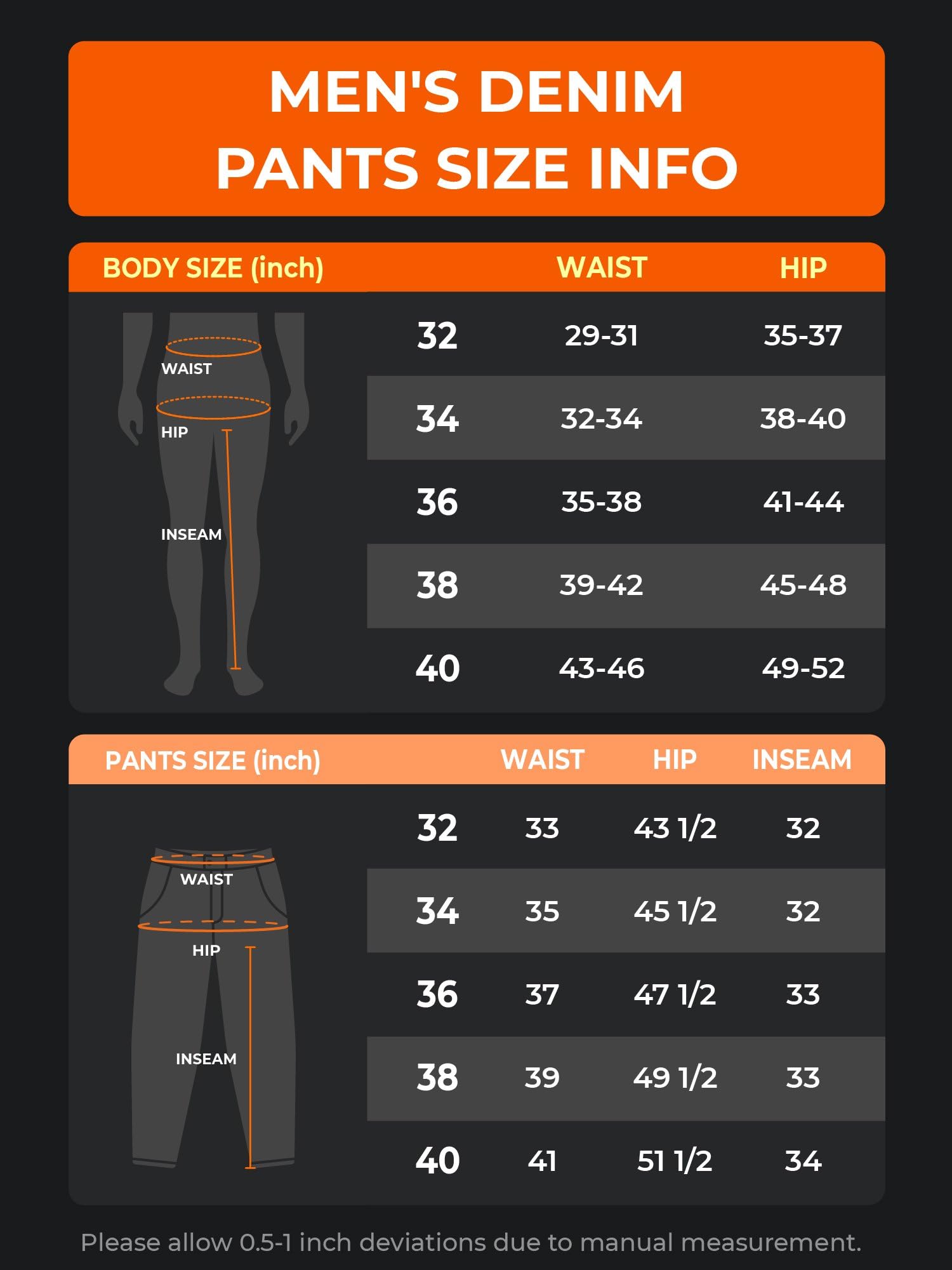 ORORO Men’s Heated Denim Pants with USB-C Rechargable Battery, Warm Thermal Heated Jeans with Fleece Lining - Image 8