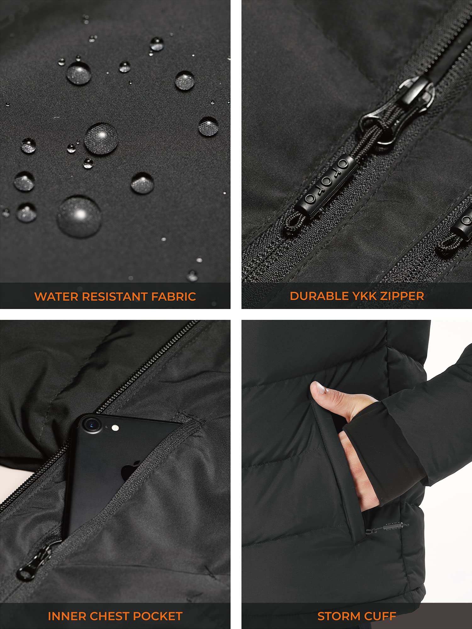 ORORO Men's Heated Down Jacket with USB-C Rechargeable Battery, Lightweight Down Heated Coat for Men - Image 5