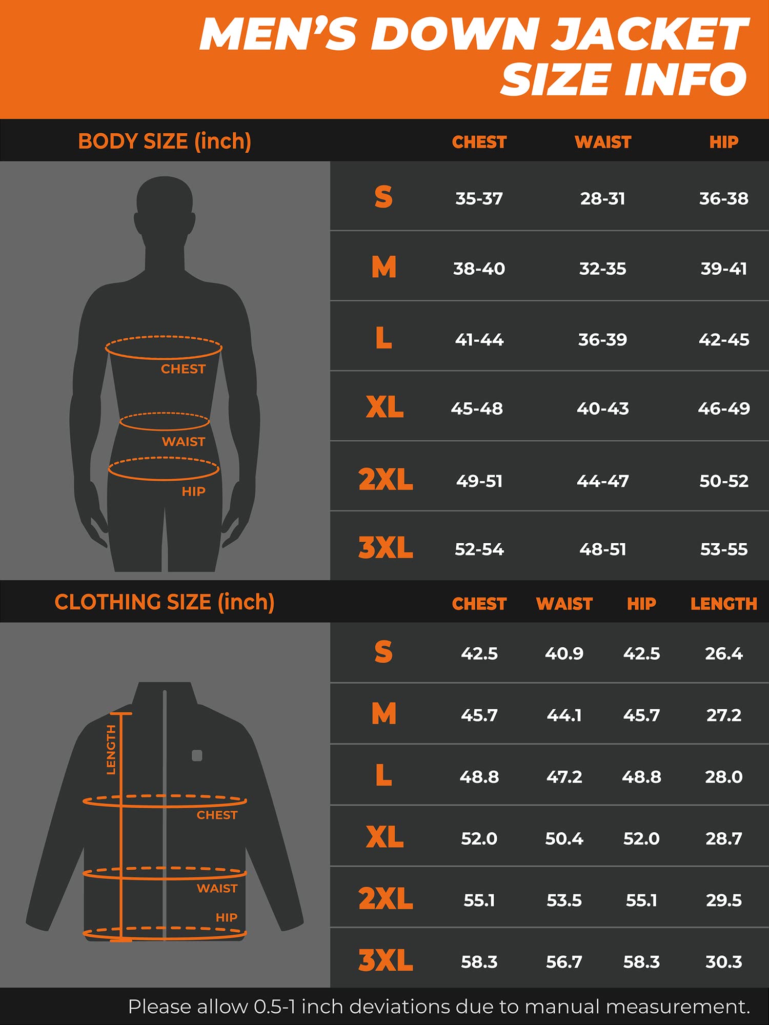 ORORO Men's Heated Down Jacket with USB-C Rechargeable Battery, Lightweight Down Heated Coat for Men - Image 7