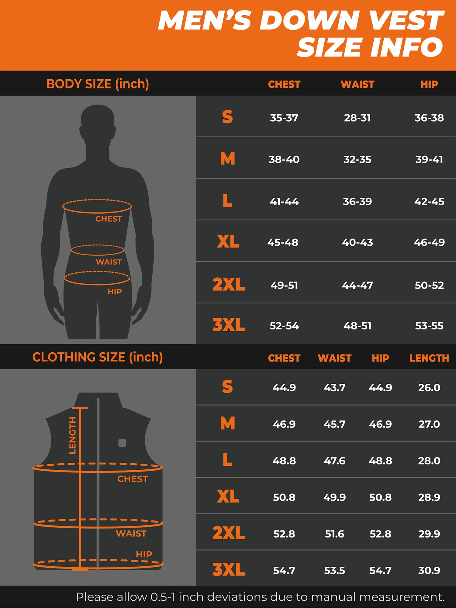 ORORO Men's Heated Down Vest with USB-C Rechargeable Battery, Lightweight Heated Vest with 800 Fill Down - Image 7