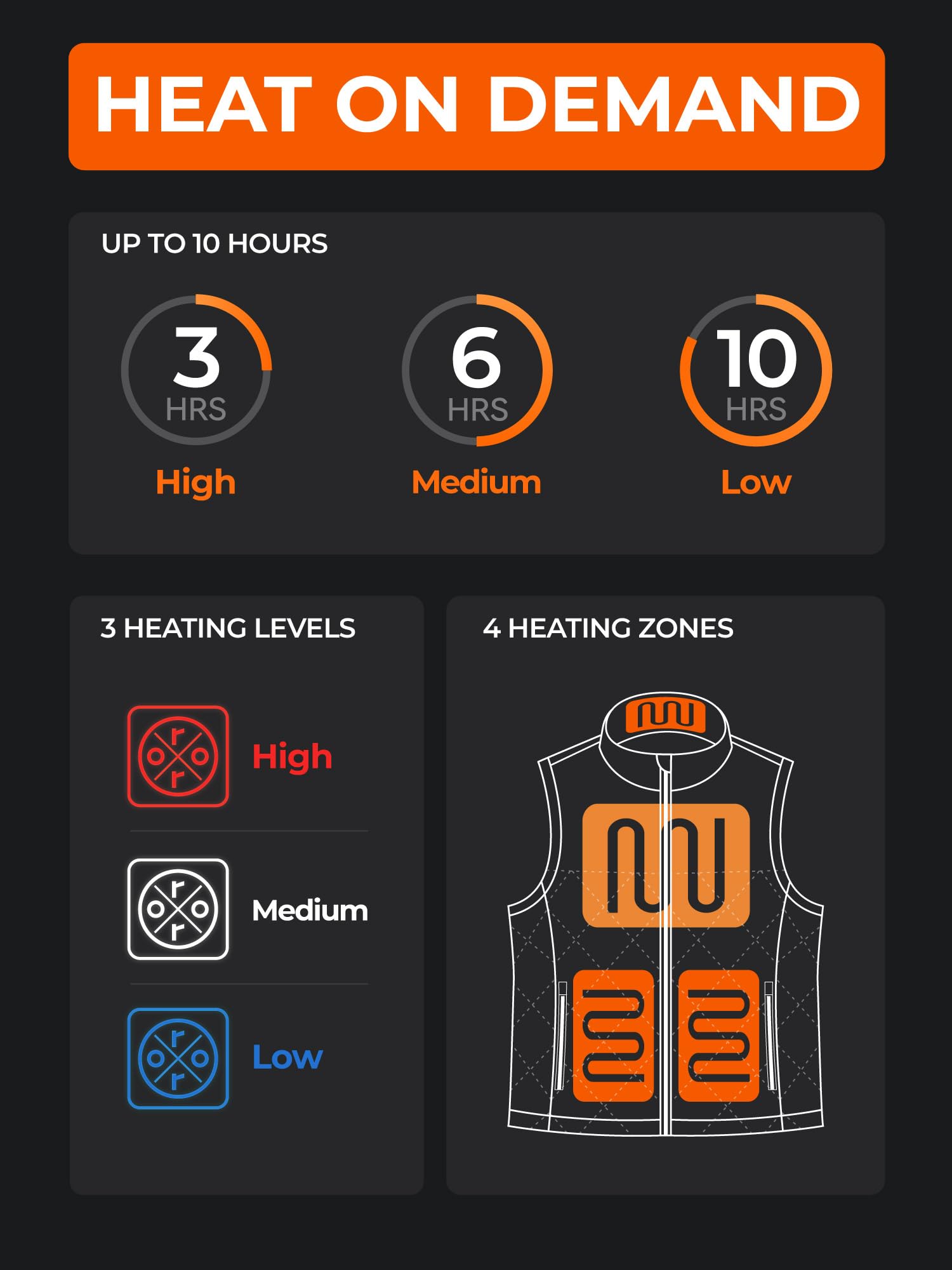 ORORO Men's Heated Quilted Vest with Heated Collar, Lightweight Quilted Heating Vest with USB-C Rechargeable Battery - Image 3