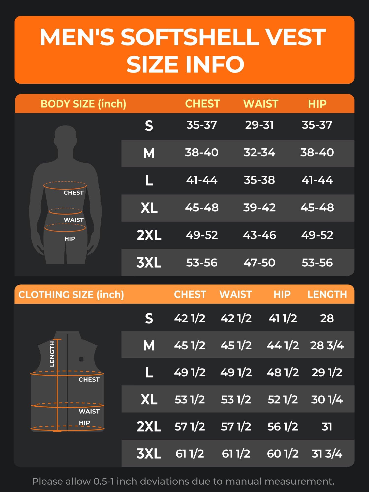 ORORO Men's Heated Softshell Vest with USB-C Rechargeable Battery, Soft Shell Heated Golf Vest for Men - Image 8