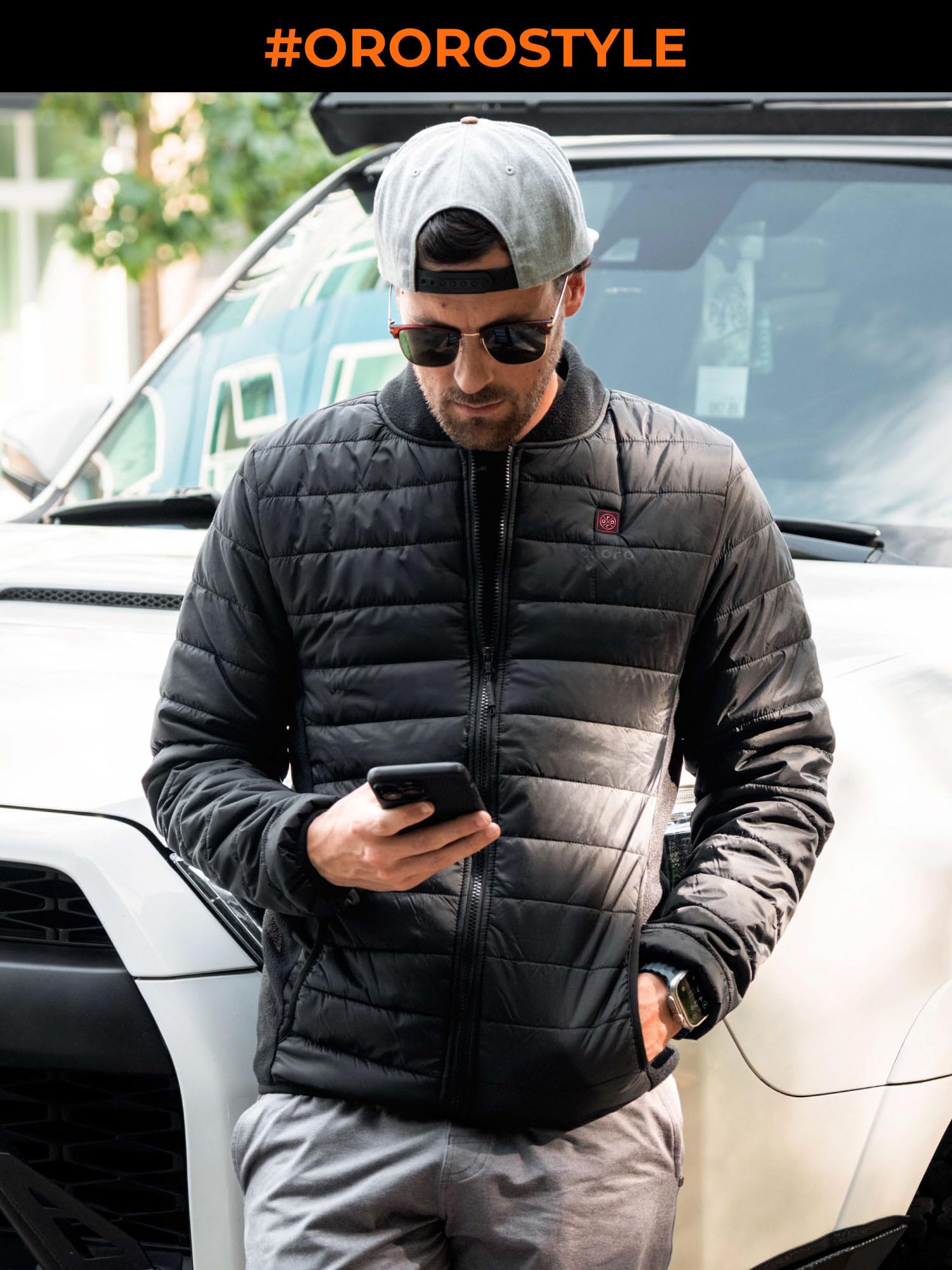 ORORO Men's Lightweight Heated Jacket with USB-C Rechargeable Battery, Heated Puffer Coat for Outdoors - Image 6
