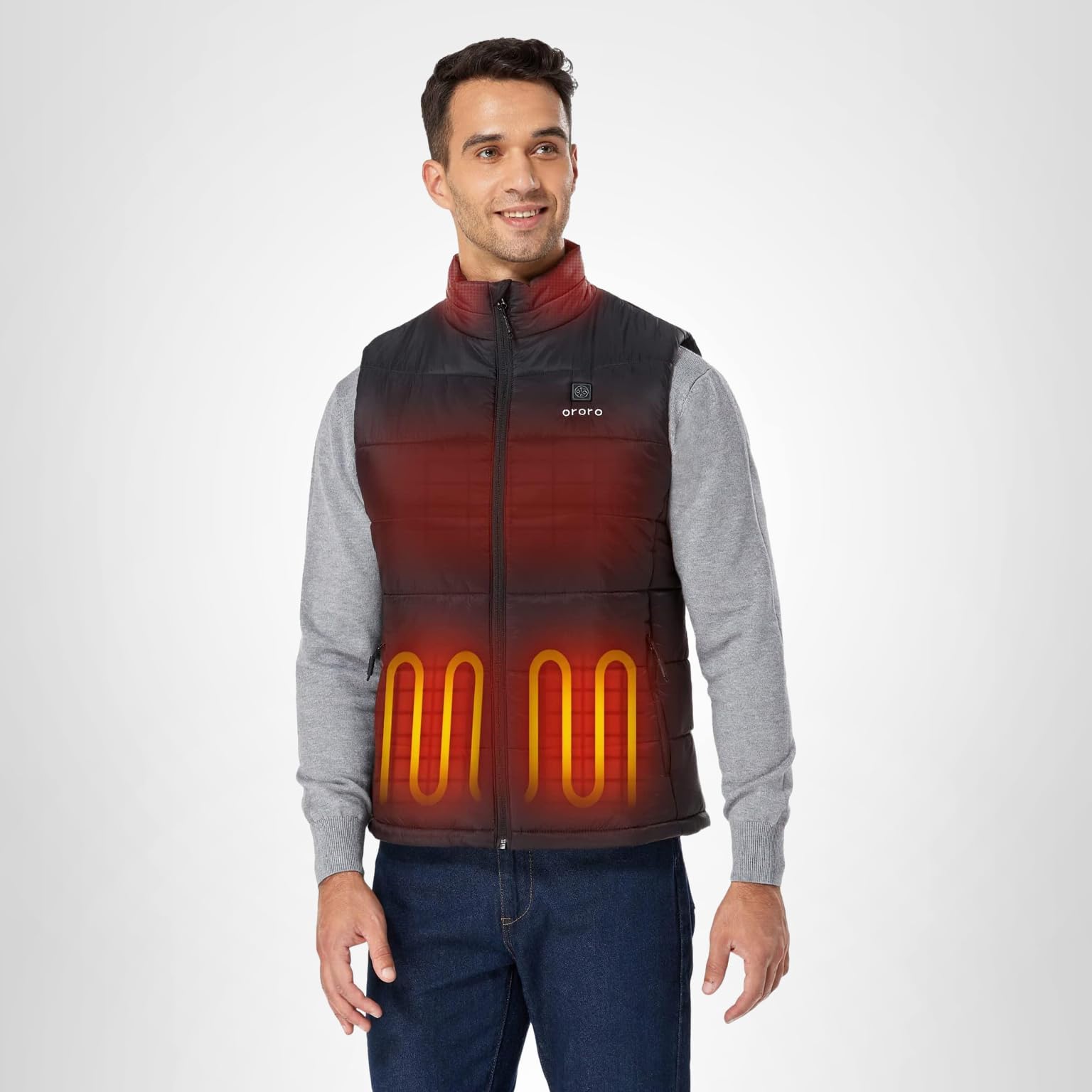 ORORO Men's Lightweight Heated Vest with USB-C Rechargeable Battery, Puffer Classic Heating Vest - Image 10