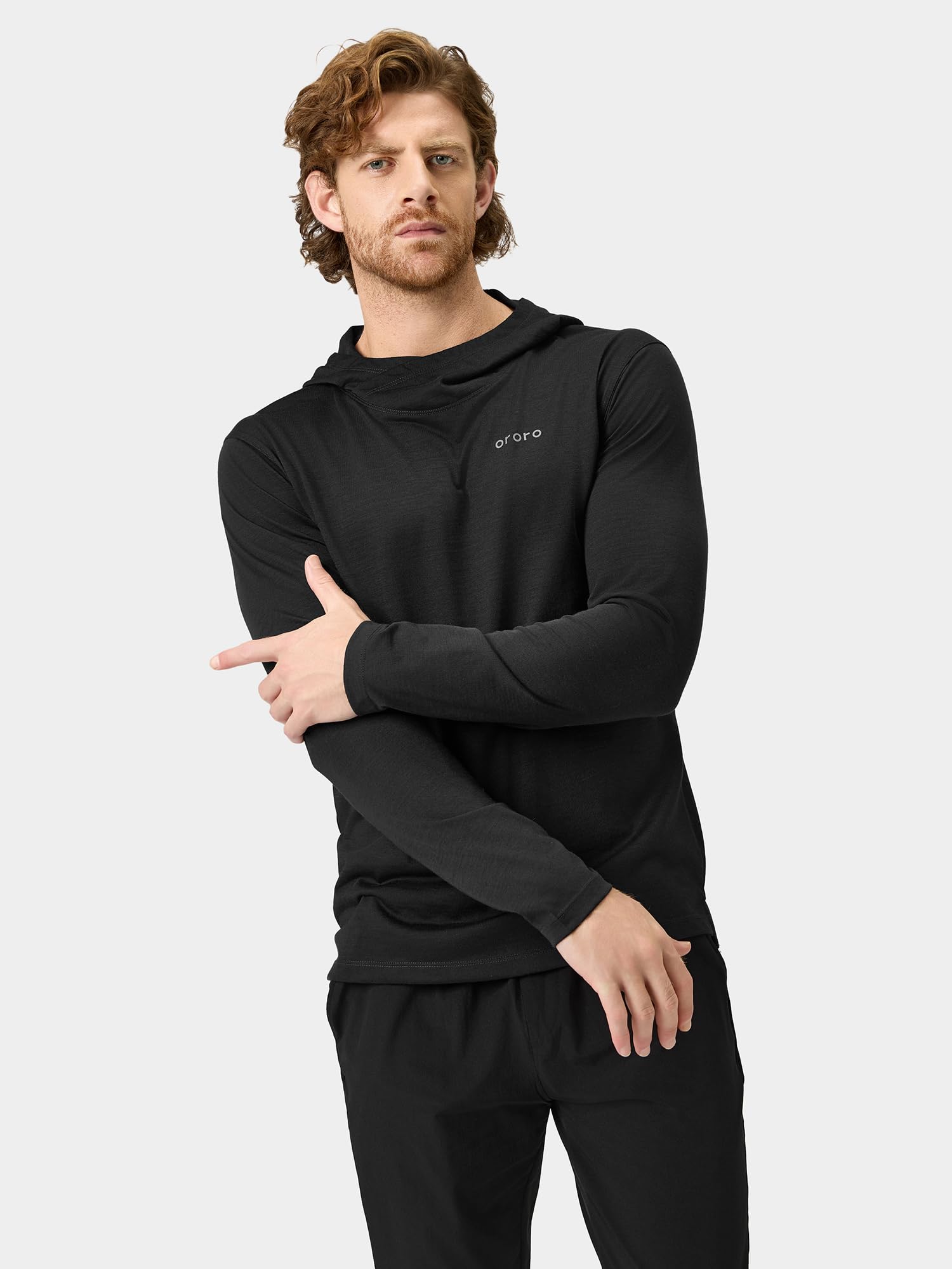 ORORO Merino Wool Blend Hoodie, Soft Light Merino-Blend Base Layer - Image 3