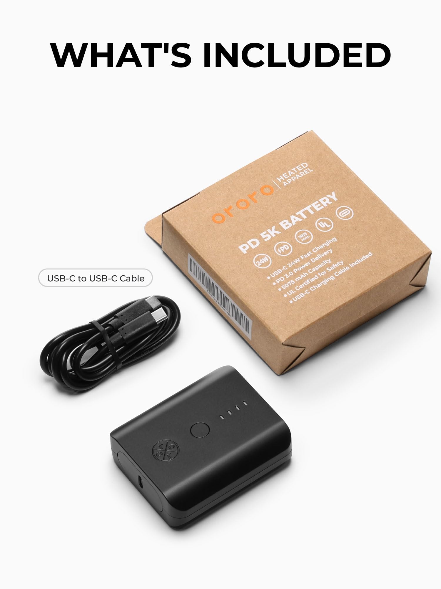 ORORO PD 5K Fast Charging Battery with 24 Power Delivery, Suitable for Heated Apparel, Heated Pants and Heated Cushion - Image 7