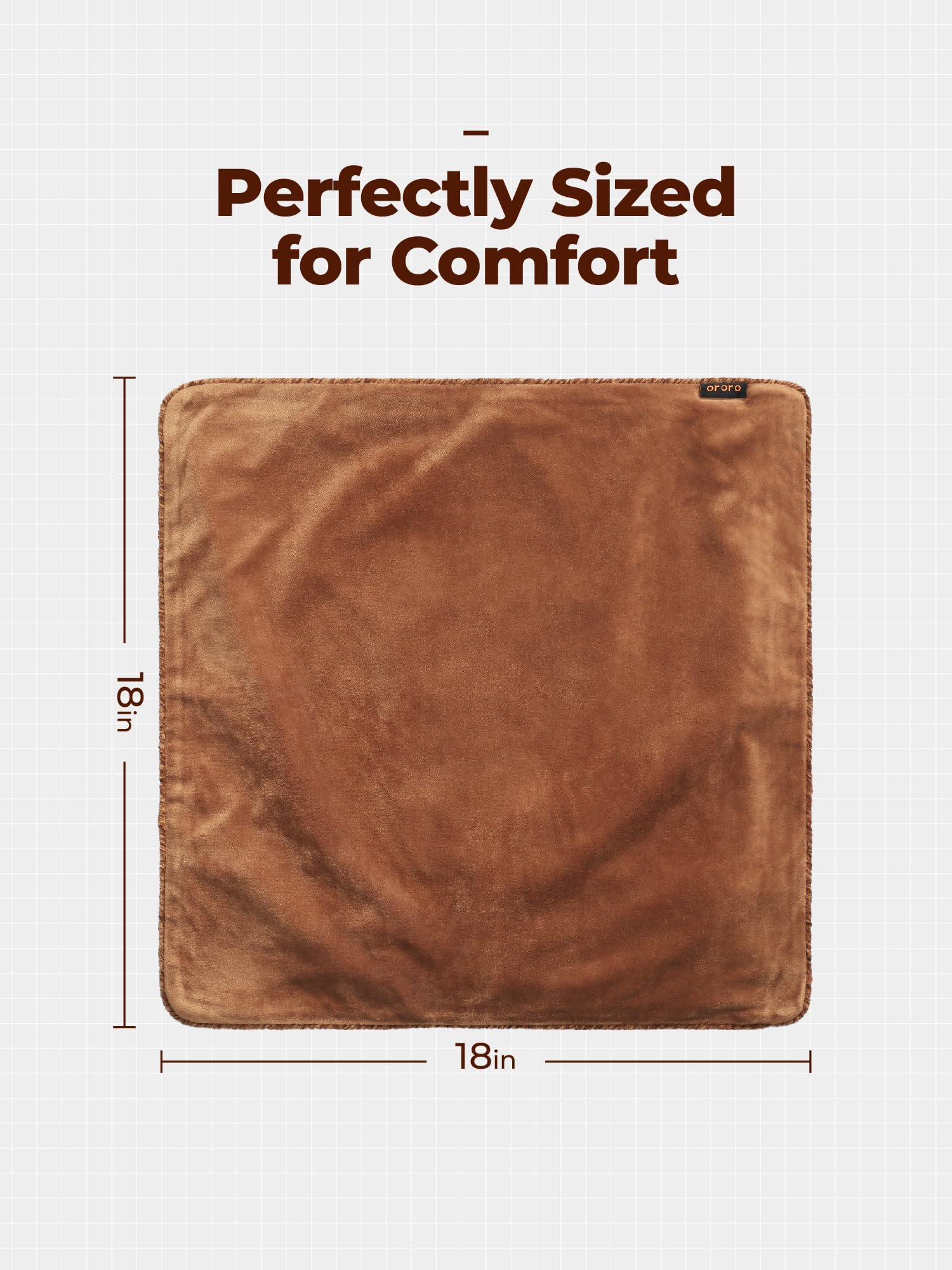 ORORO Rechargeable Heated Throw Pillow Cover for Home and Camping, Soft Heating Pillow Case (Charger Not Included) (Brown, 18×18 Inches) - Image 5