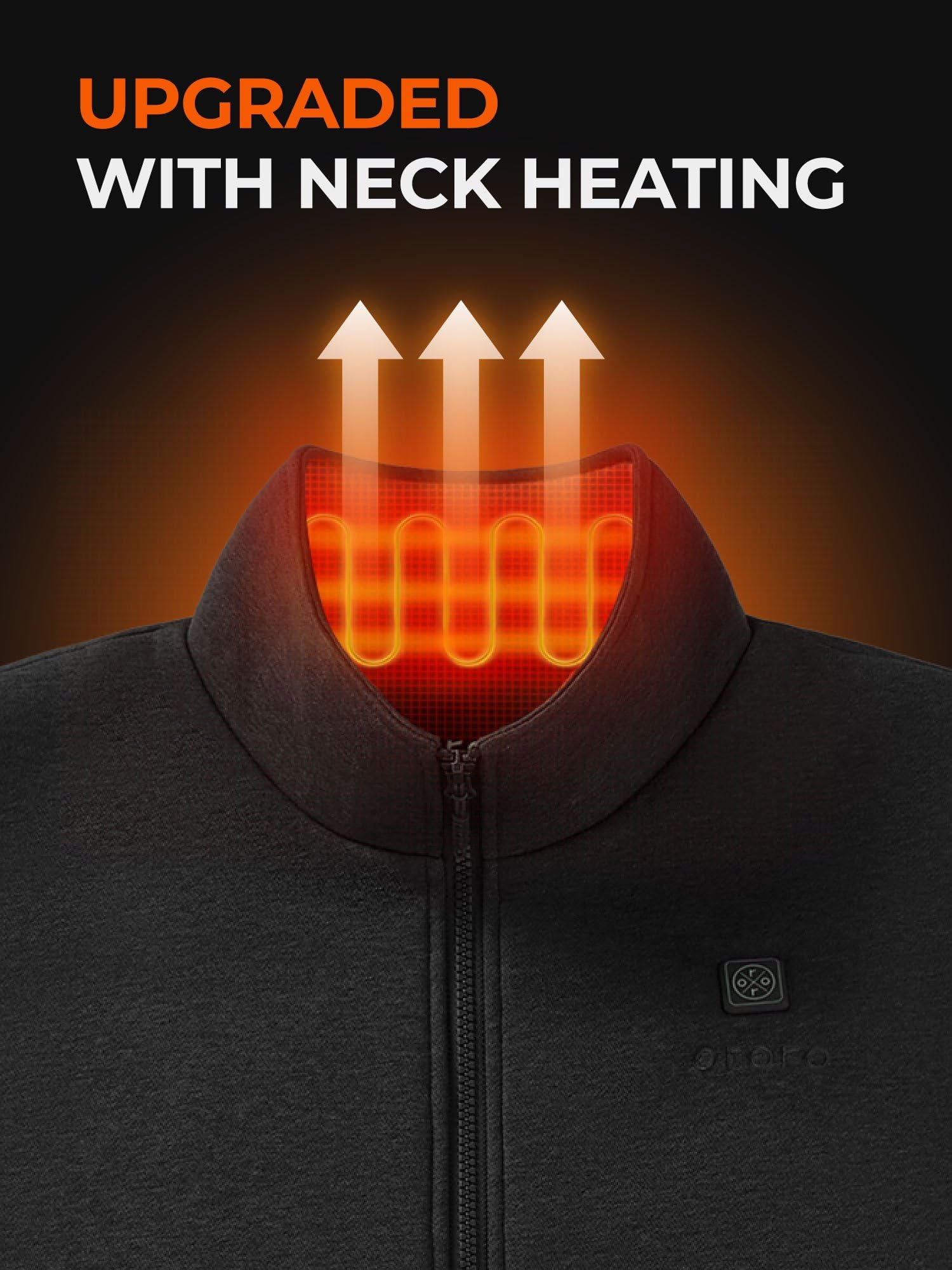 ORORO [Upgraded] Men's 4-Zone Heated Fleece Vest with Heated Collar, Lightweight Heating Vest with Battery - Image 3