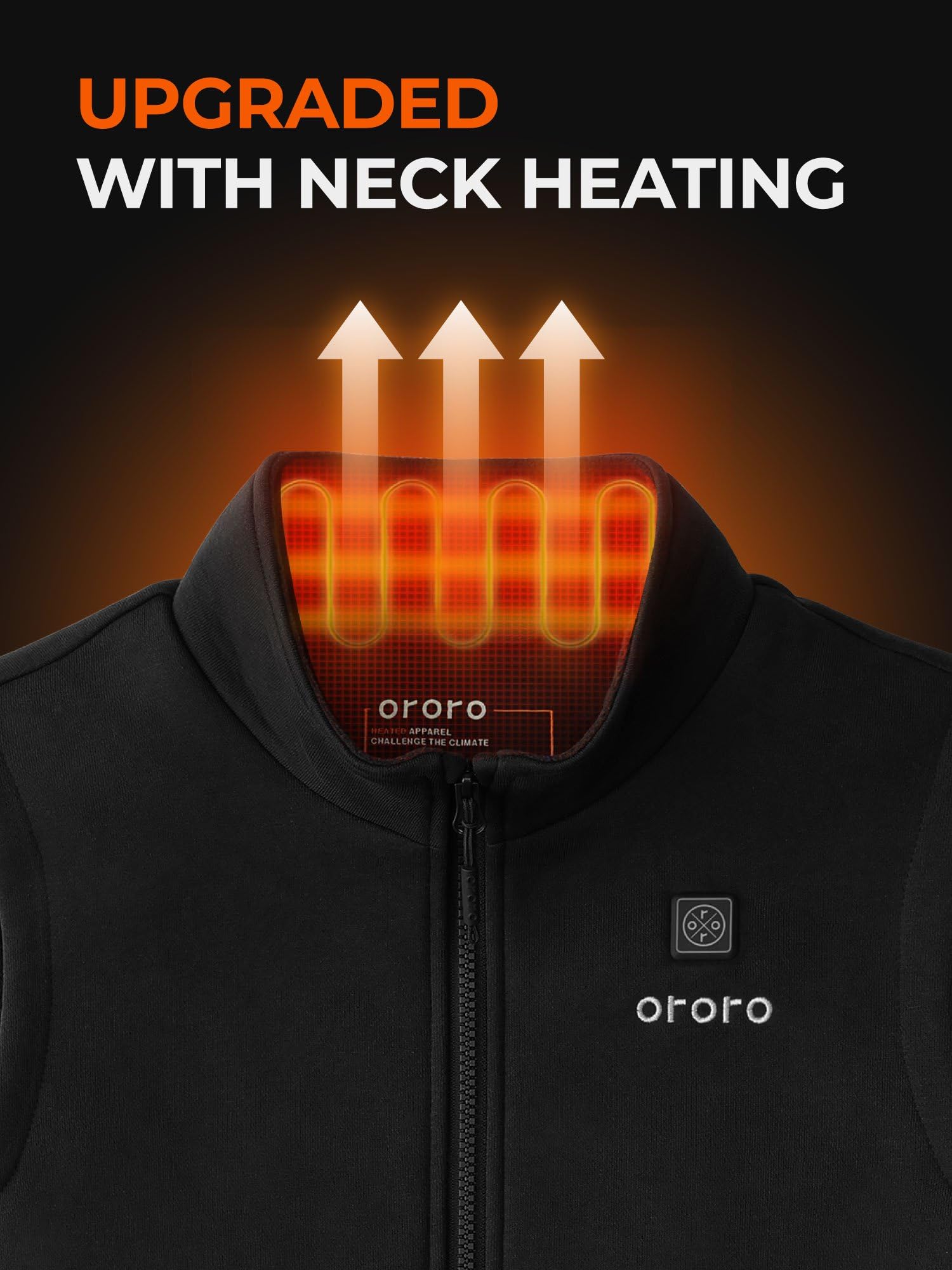 ORORO [Upgraded] Women's Heated Fleece Vest with Heated Collar and Battery, Lightweight Heating Vest Fleece - Image 4
