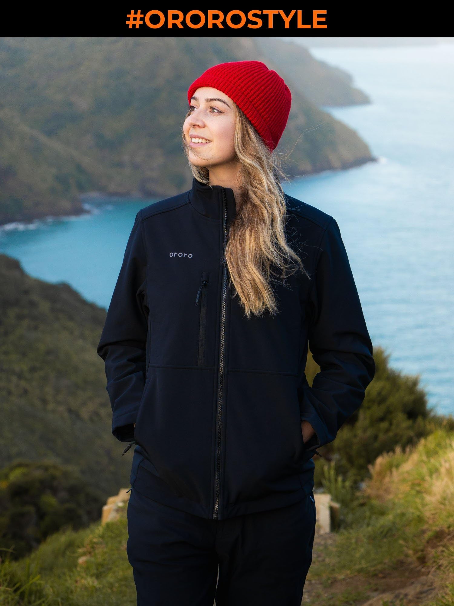 ORORO Women's 5 Heat Zones Softshell Heated Jacket, Fleece Lined Heated Jacket with USB-C Rechargeable Battery - Image 6