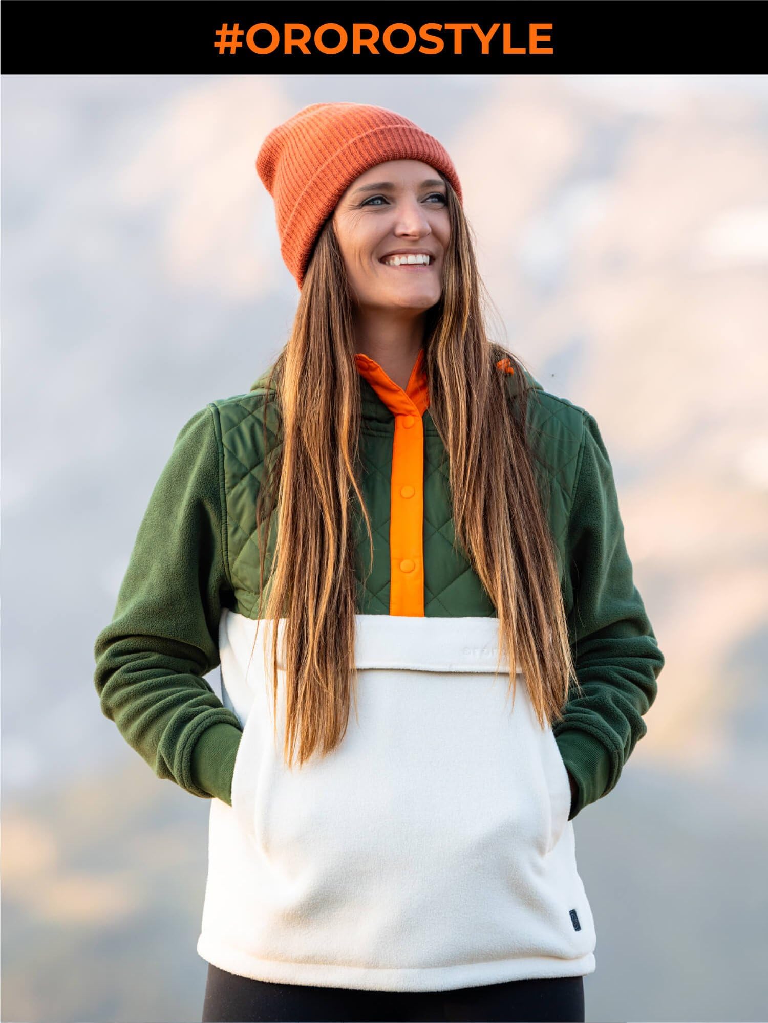 ORORO Women's Colorblock Heated Hoodie, Heated Sweatshirt with 4 Heat Zones (Charger Not Included) - Image 7