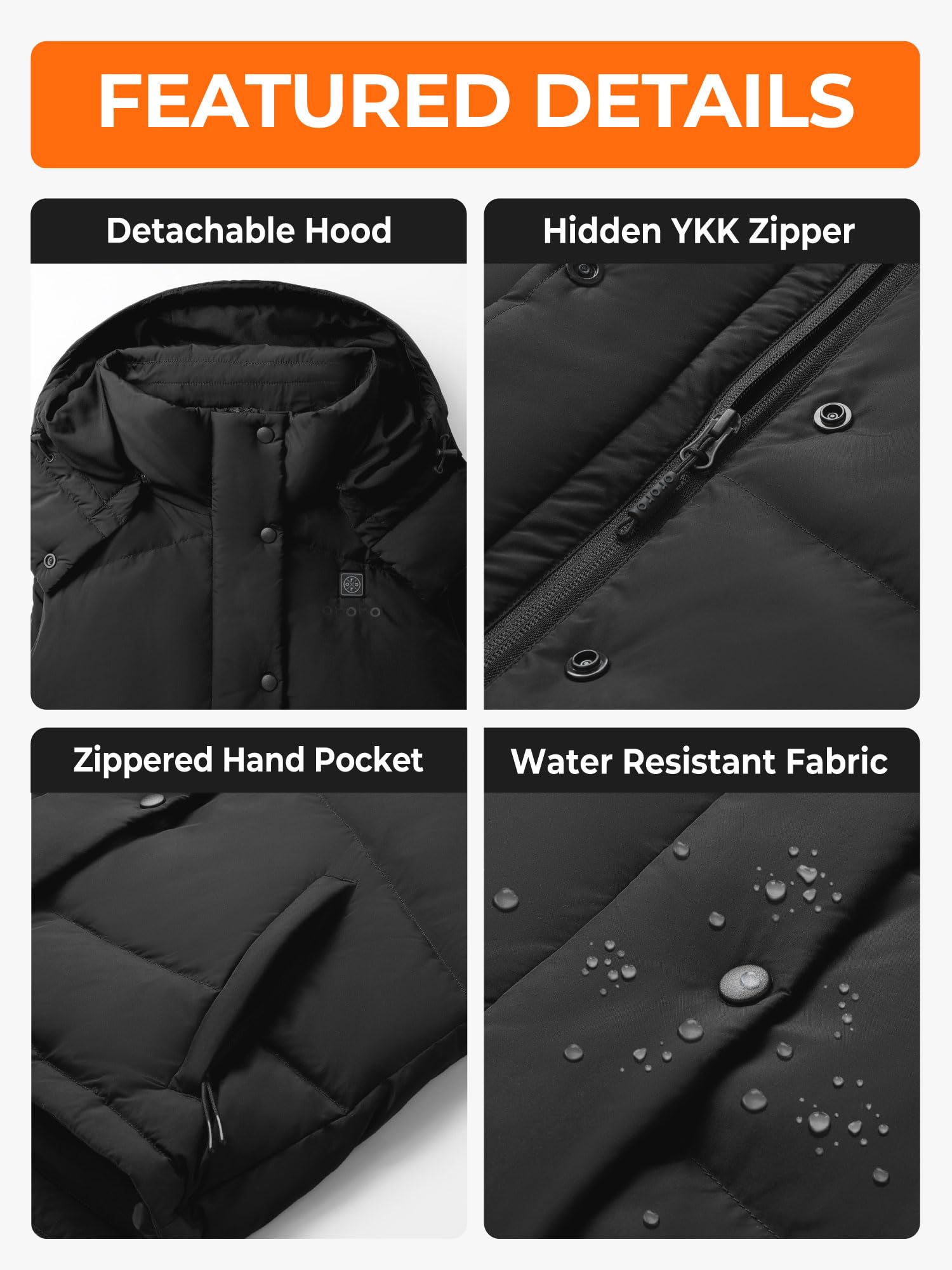 ORORO Women's Down Heated Cropped Vest with USB-C Rechargeable Battery, Lightweight Puffer Heating Vest - Image 6