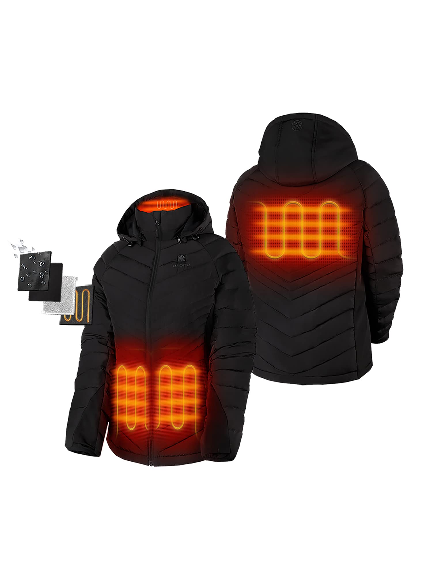 ORORO Women's Heated 800-Fill Down Jacket with USB-C Rechargeable Battery, Lightweight Heated Down Coat - Image 2