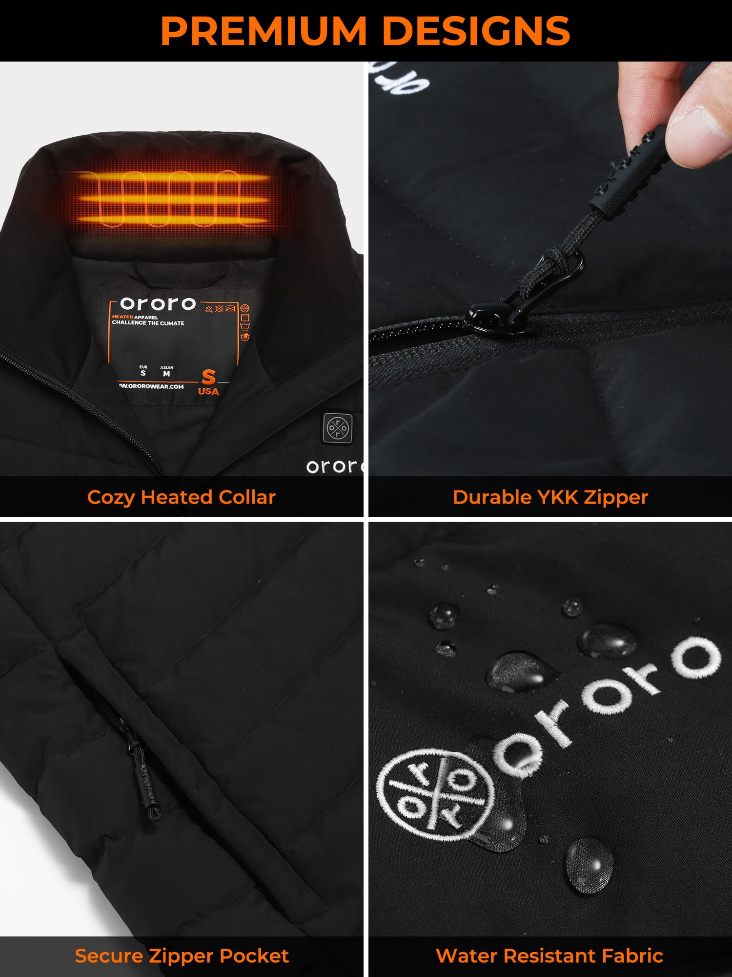 ORORO Women's Heated Down Vest with Rechargeable Battery, Lightweight Heated Vest with 800 Fill Power Down - Image 2