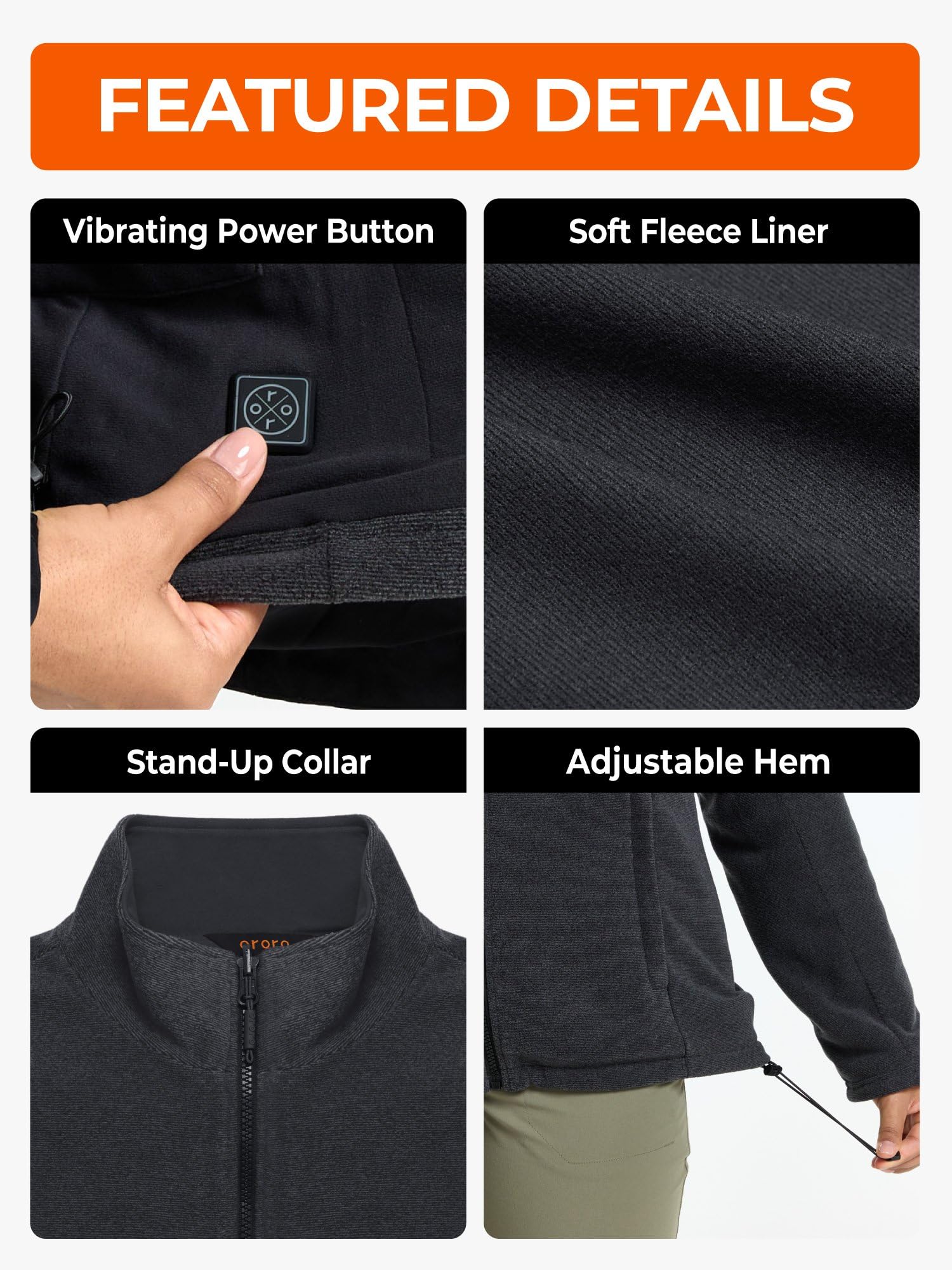 ORORO Women's Heated Fleece Jacket with Battery, Heating Fleece Jacket for Hiking Camping - Image 2