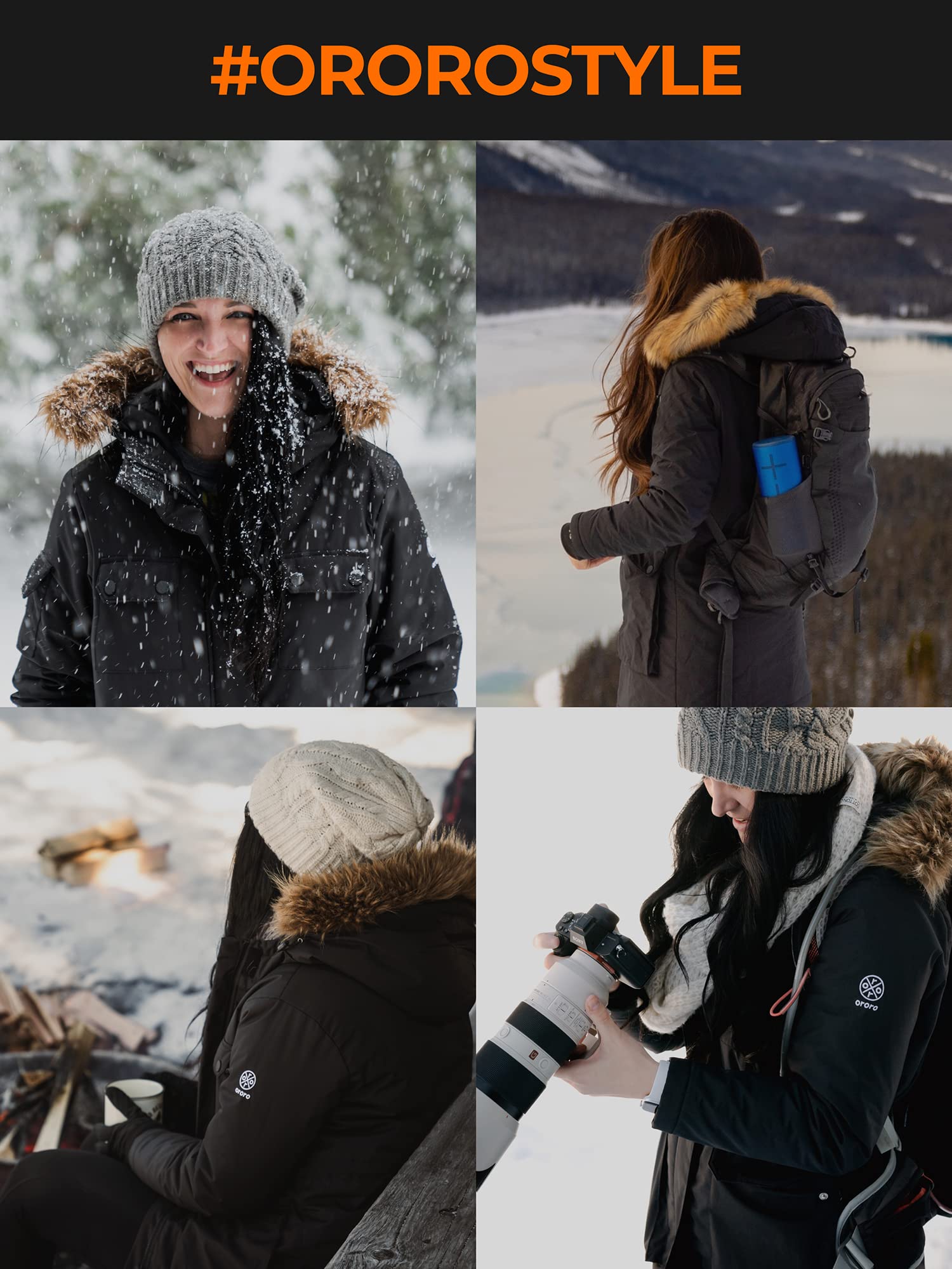 ORORO Women's Heated Parka Jacket with Thermolite Insulation and Detachable Hood, Long Heated Coat - Image 5