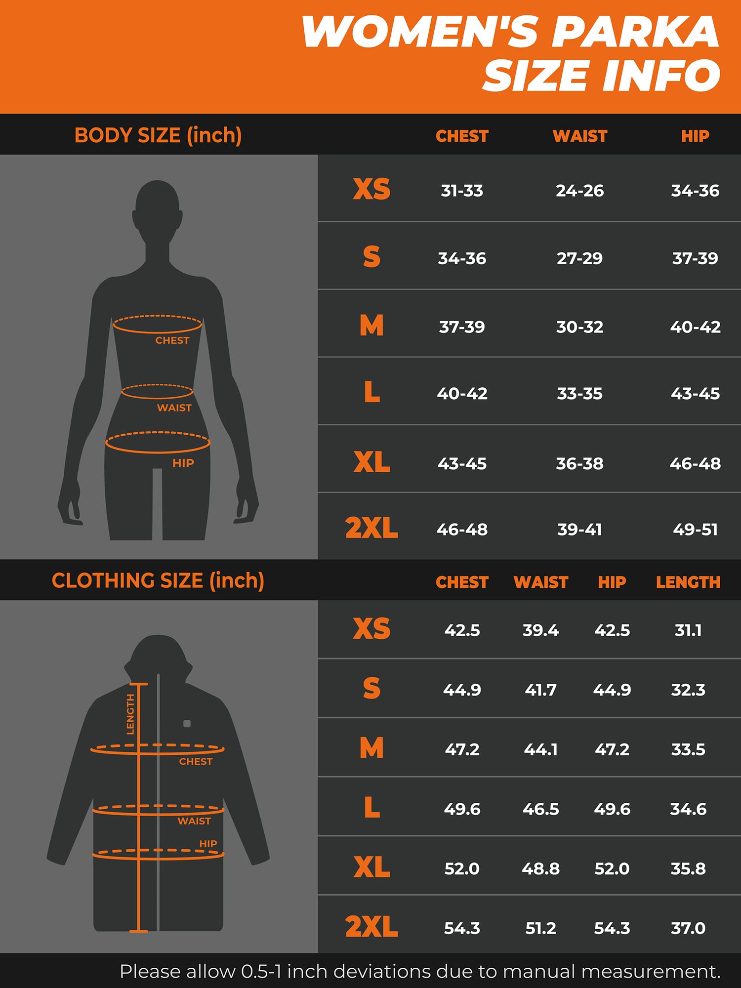 ORORO Women's Heated Parka Jacket with Thermolite Insulation and Detachable Hood, Long Heated Coat - Image 7