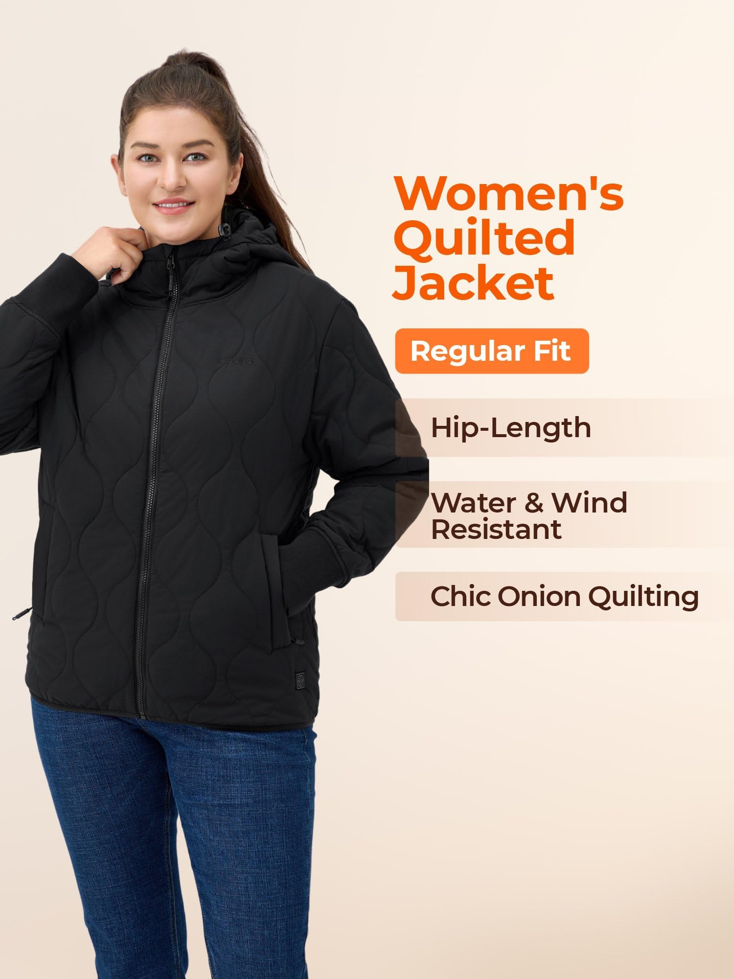 ORORO Women's Heated Quilted Jacket with USB-C Rechargeable Battery, Lightweight Quilted Heated Coat with Hood - Image 2