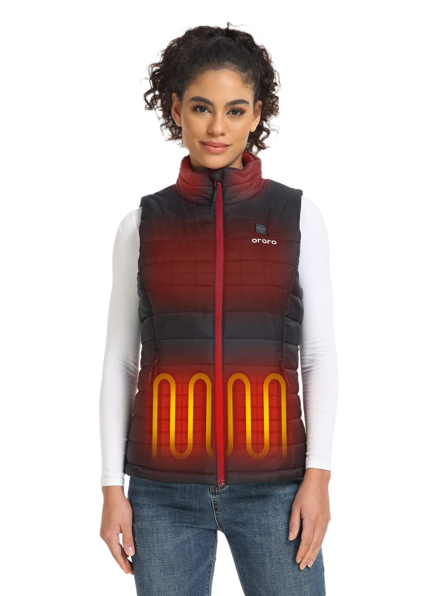 ORORO Women's Lightweight Heated Vest with USB-C Rechargeable Battery, Puffer Classic Heating Vest