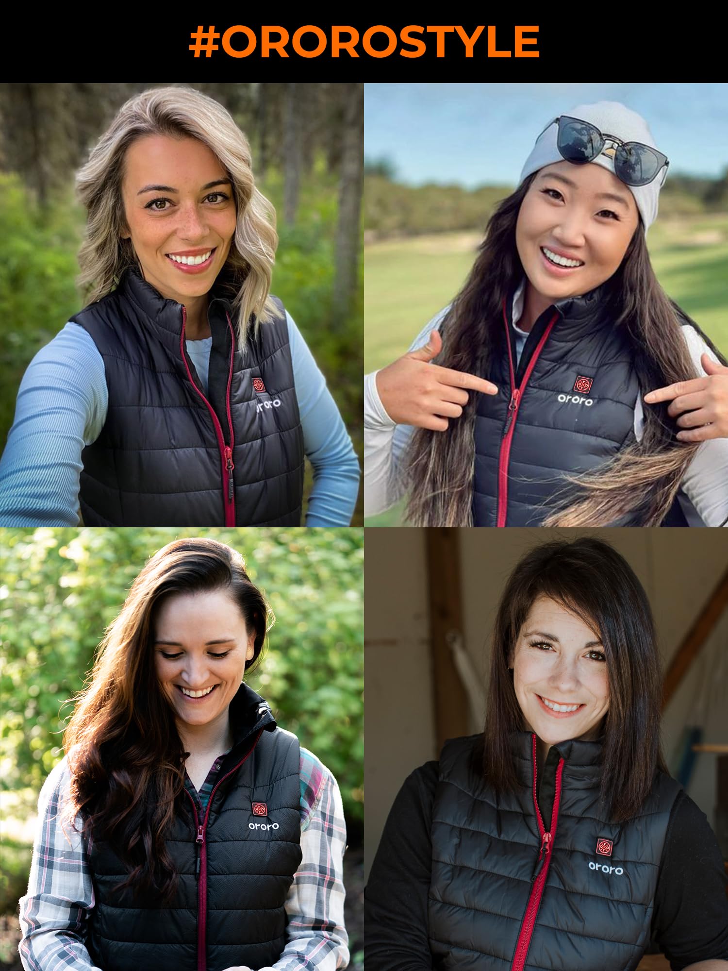 ORORO Women's Lightweight Heated Vest with USB-C Rechargeable Battery, Puffer Classic Heating Vest - Image 2