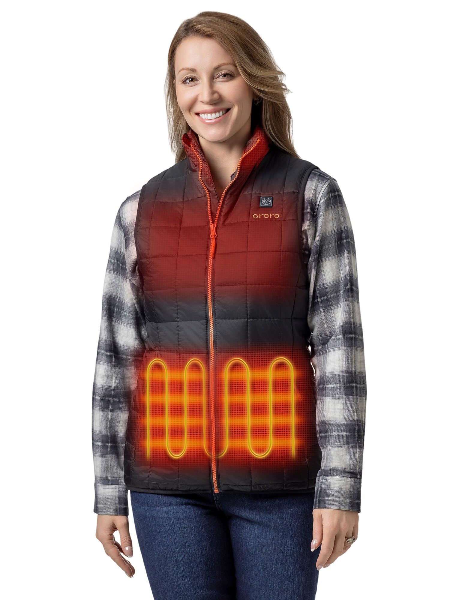 ORORO Women's Lightweight Quilted Heated Vest with USB-C Rechargeable Battery, Heated Quilted Vest